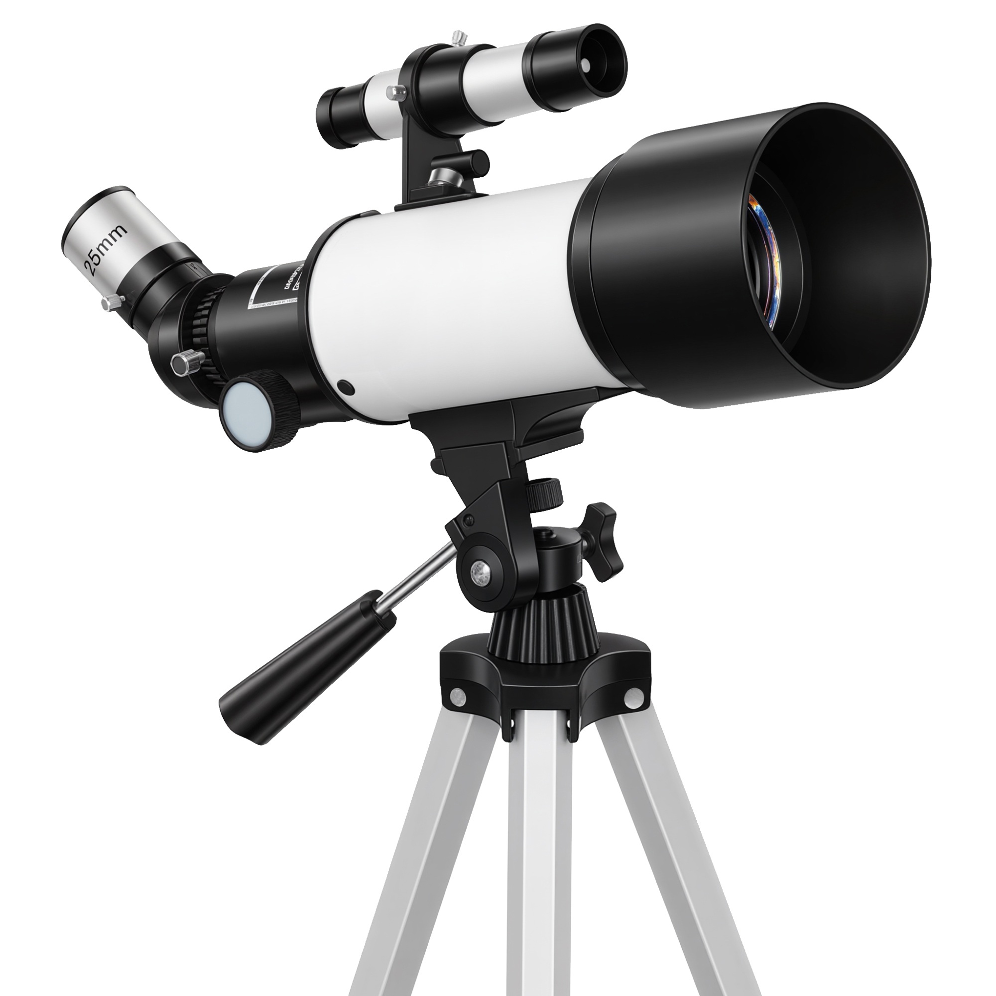 Teleskoop astronoomia algajatele ja täiskasvanutele, 70 mm ava, 400 mm AZ-kinnitus, astronoomiline refraktor statiiviga