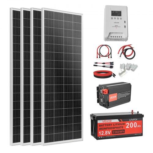 400 W 12 V päikesepaneelide komplekt, 4 x 100 W monokristallilised päikesepaneelid +