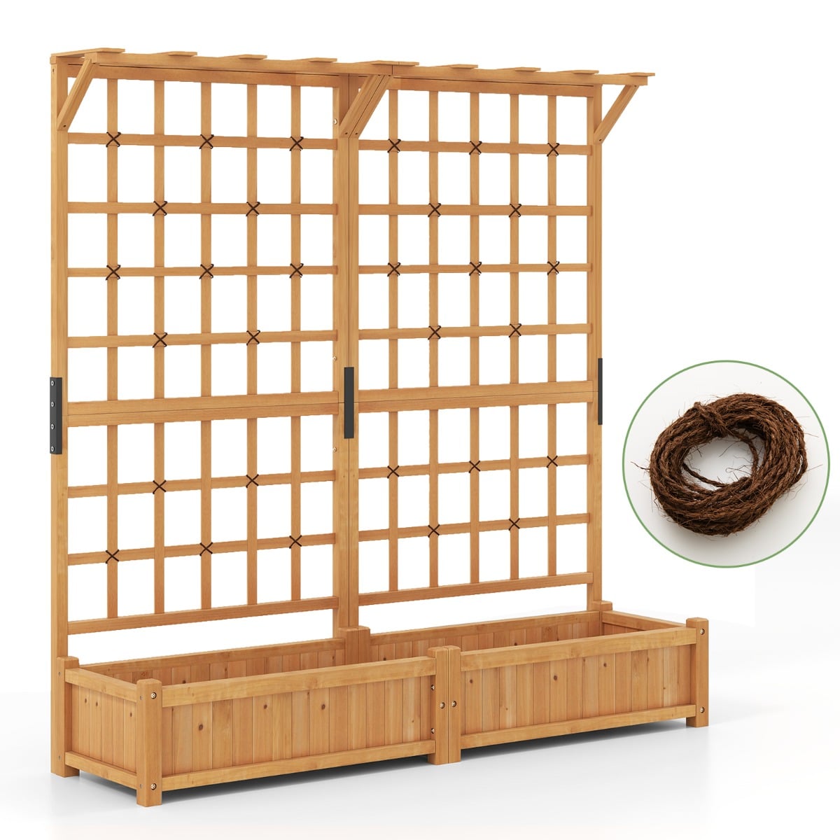 Suur 183 cm kõrgune aiapeenar võrega, oranž