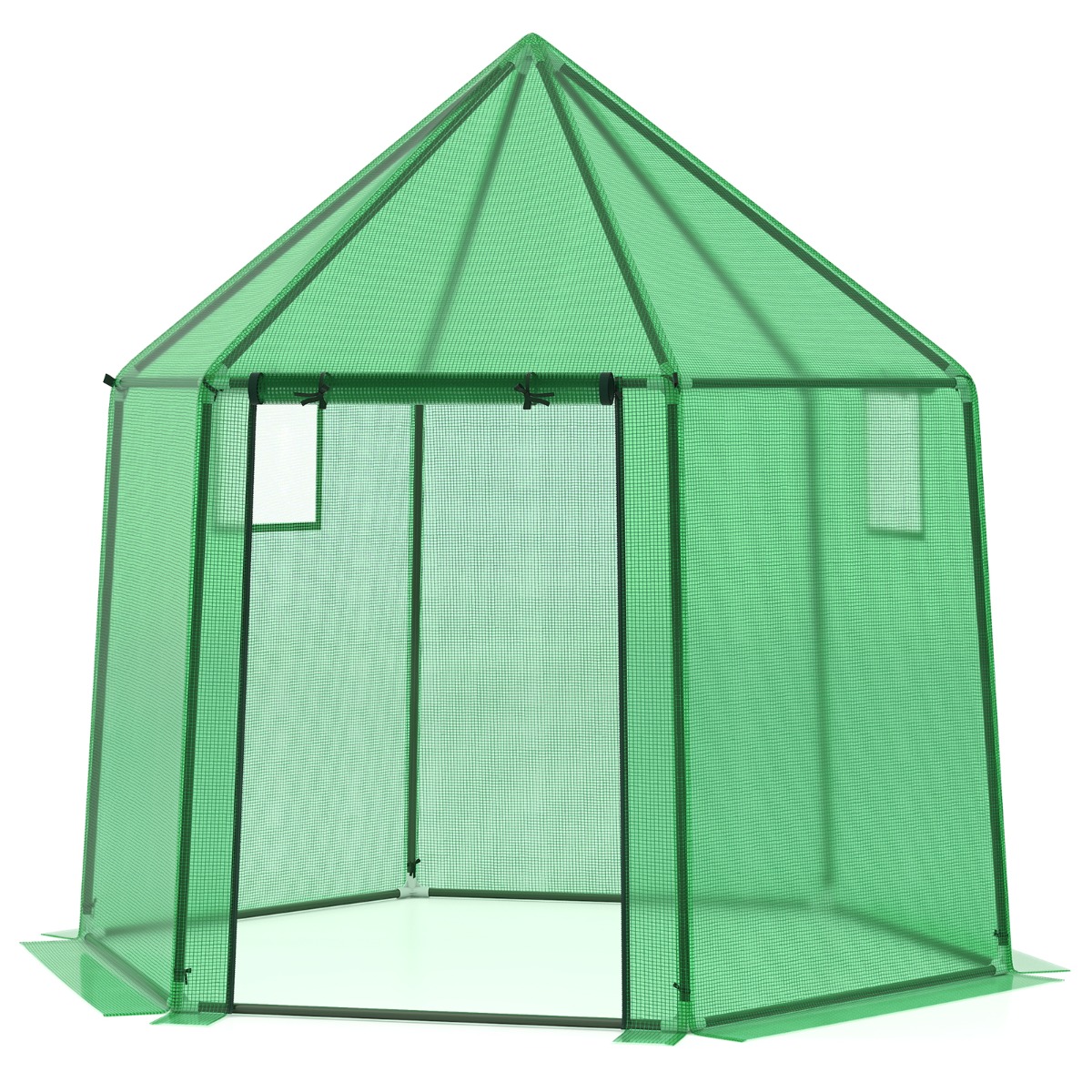 Kilekasvuhoone ilmastikukindla pe-kattega rullukse ja aknaga kasvuhoone