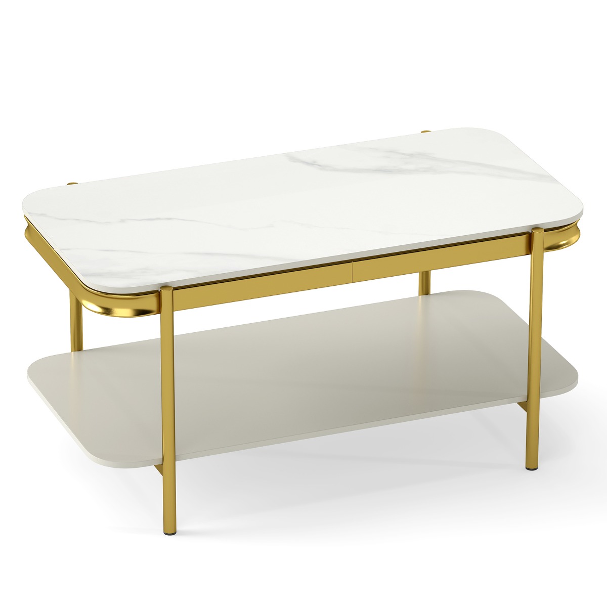 Ristkülikukujuline kohvilaud, moodne diivanilaud, kokteililaud, kohvilaud, aktsentlaud, valge