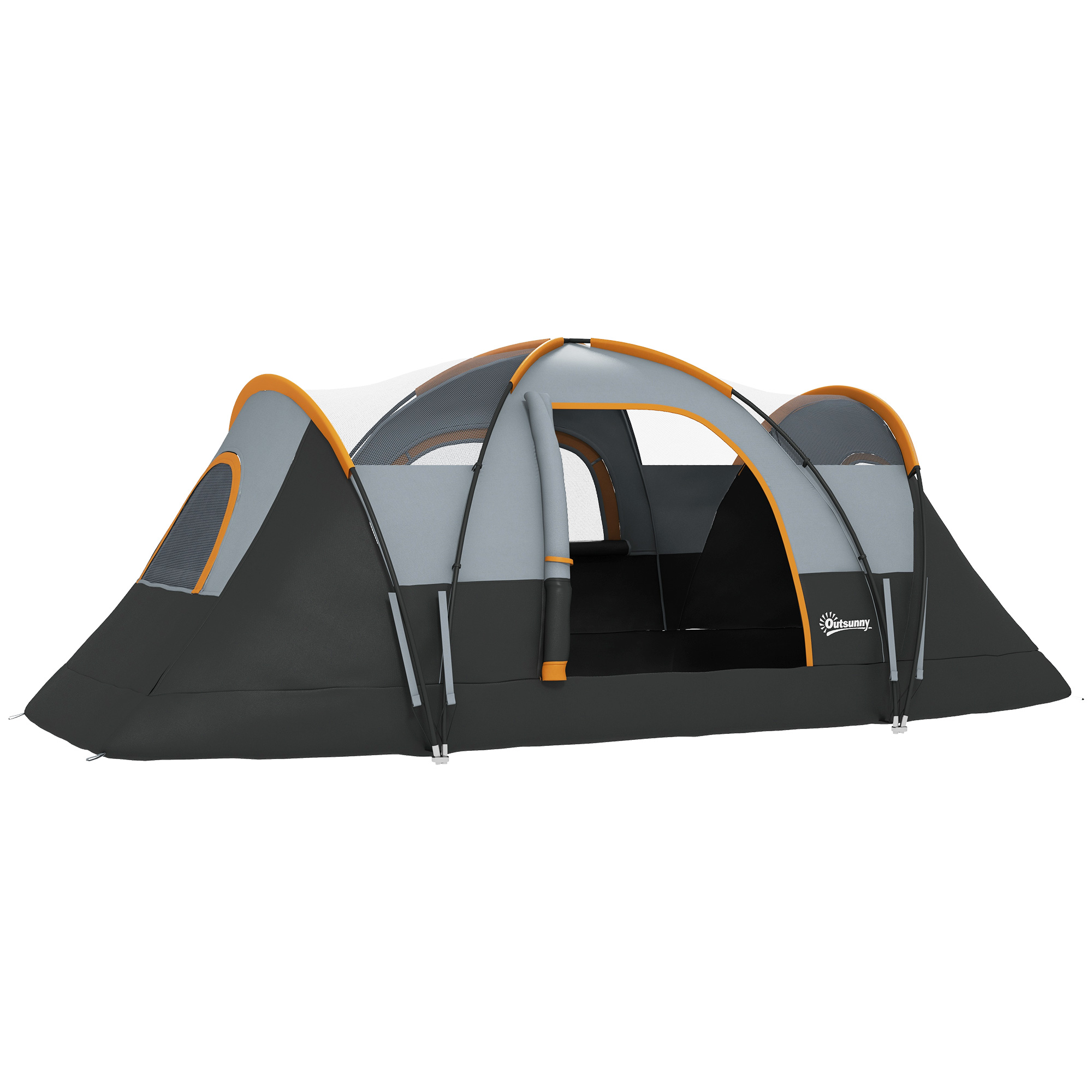 Matkatelk 5-6 inimesele, peretelk, kandekott, 4,55x2,2x1,8m, helehall/must