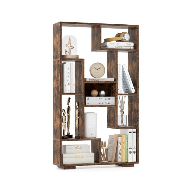 120 cm kõrge raamaturiiul ümberkukkumisvastaste komplektidega kodukontorisse - pruun