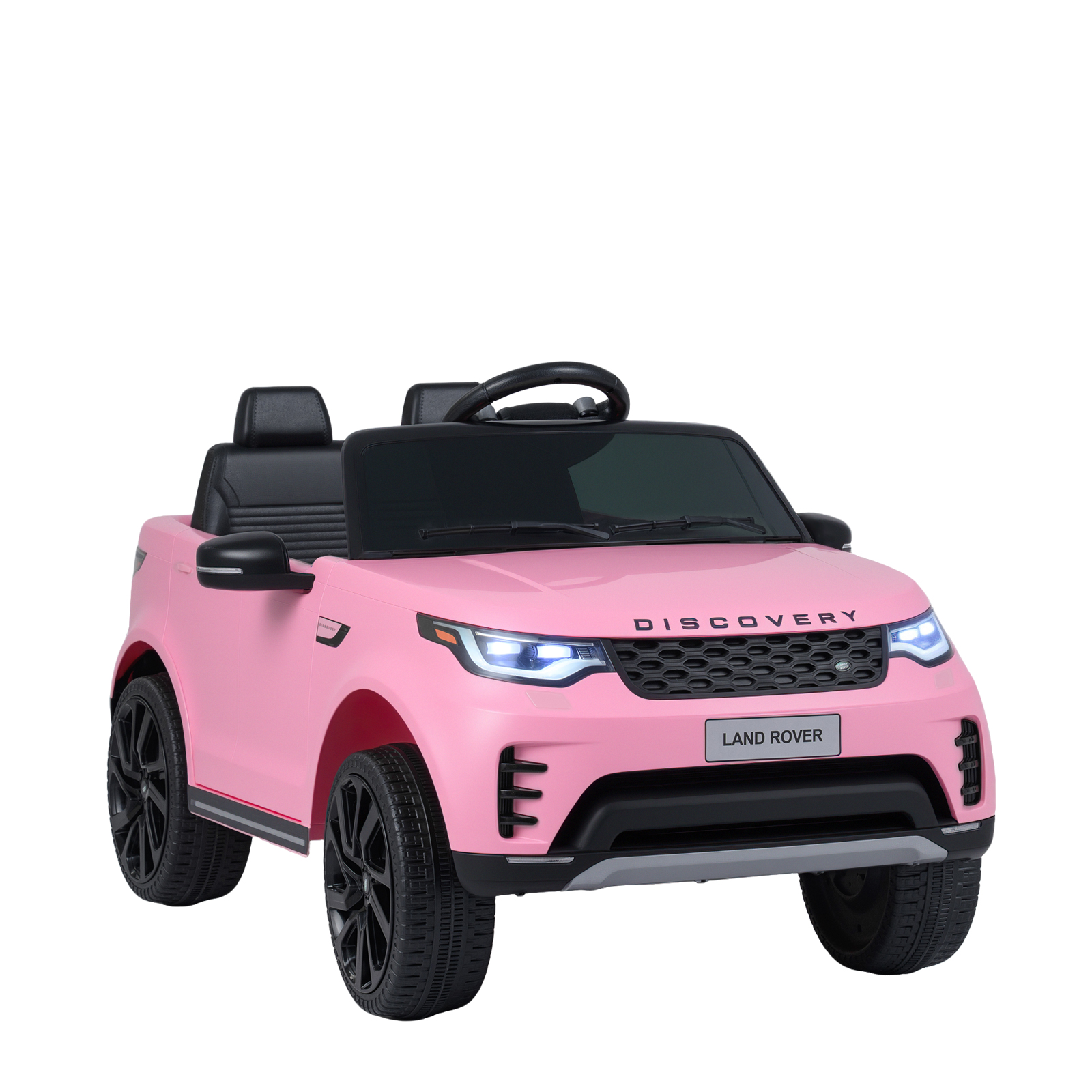 Ametliku litsentsiga Land Rover 12 V elektriline lasteauto, ammortide, LED-tulede ja juhtmevaba ühendusega (alates 3. aastast), roosa