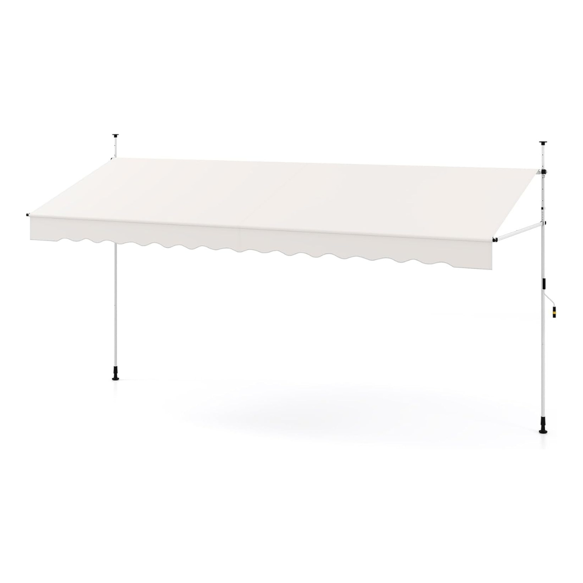 400 cm rõdumarkiis ilma puurimiseta käsivändaga kõrguse reguleeritav ja kinnitusmarkiis valge