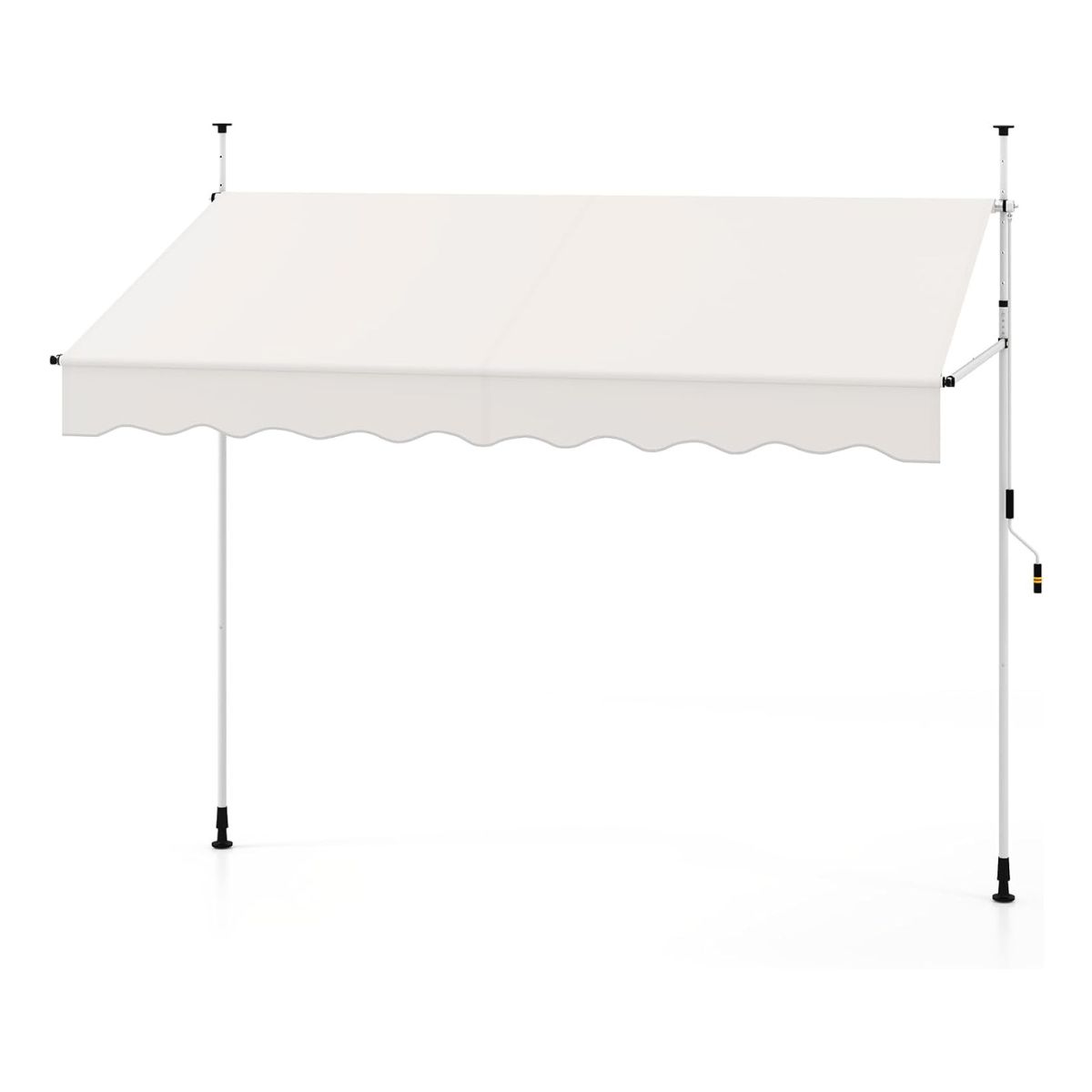 250 cm rõdumarkiis ilma puurimiseta käsivändaga kõrguse reguleerimiseks klambrimarkiis valge