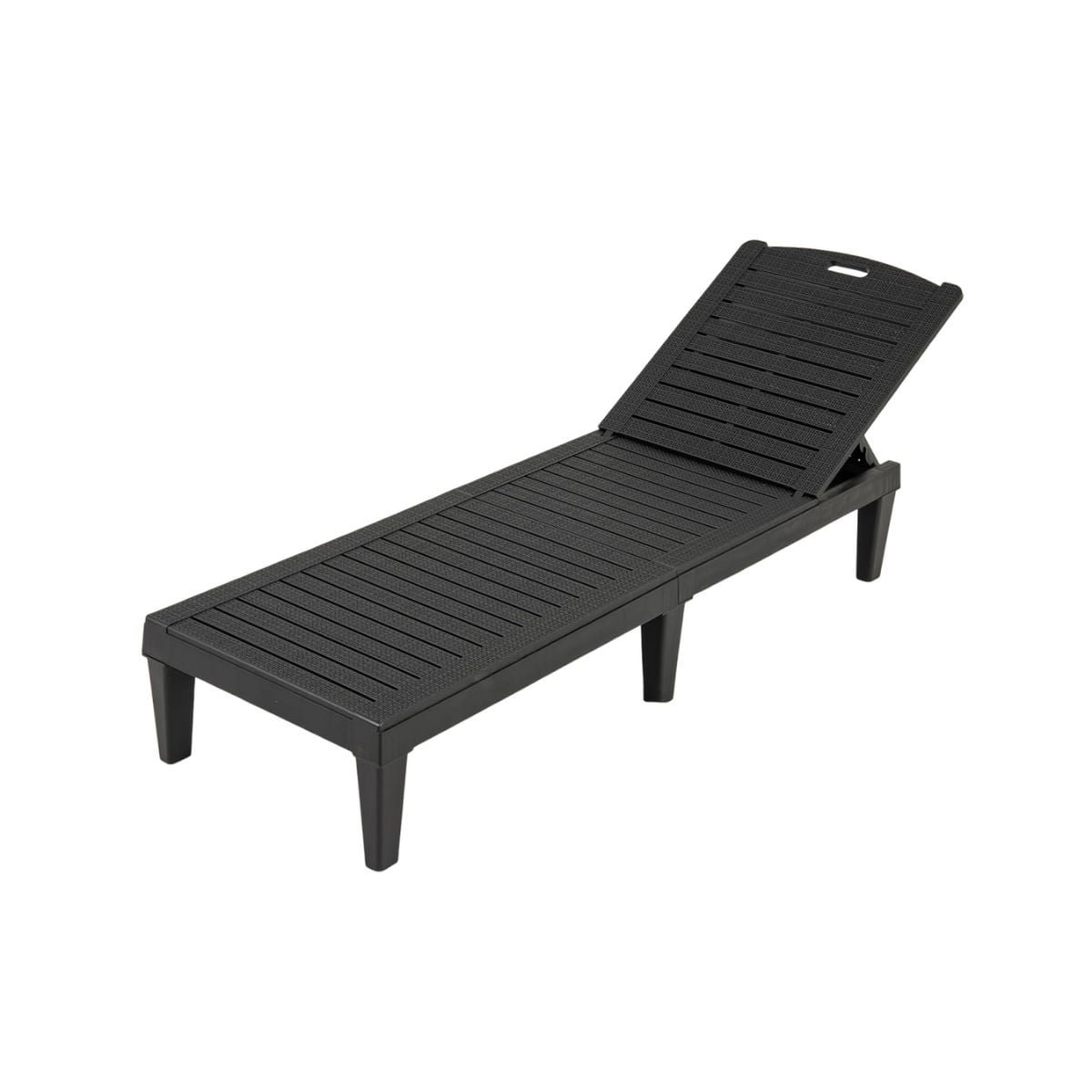 2-osaline reguleeritav seljatoega aiamööbli komplekt, must