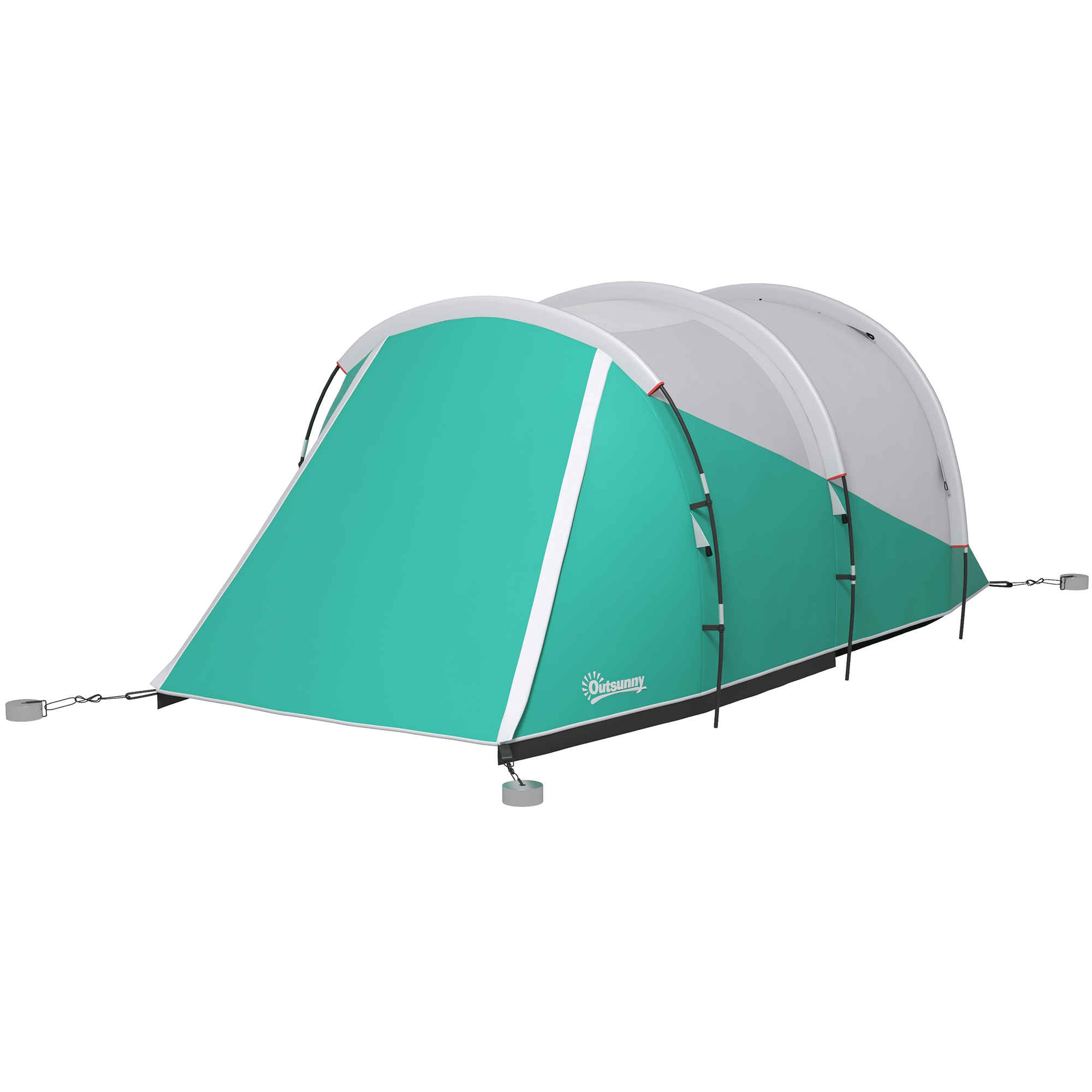 Telk 3 inimesele, eraldi elu- ja magamisalad, 460P x 260L x 190K cm, roheline