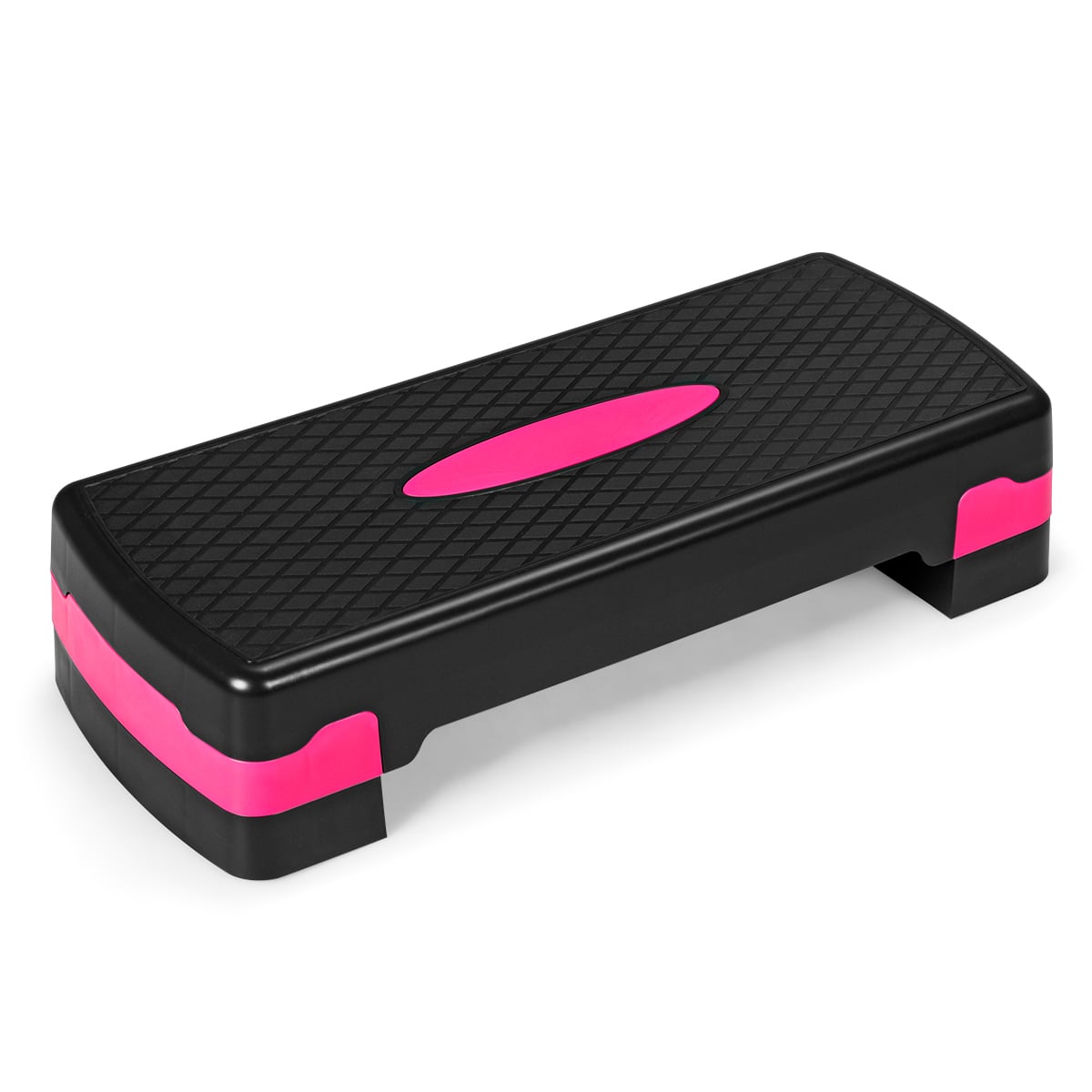 Kaheastmeline aeroobika stepp-pink ja treeningplatvorm (kõrgus 10 cm ja 15 cm) must