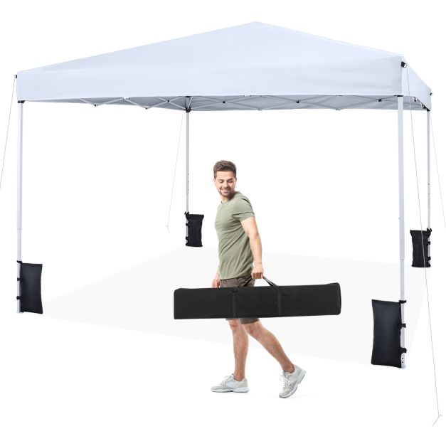 Pop-up aiatelk ja universaalne varjualune koos kandekoti ja 8 maavaiaga (3x3 m) valge