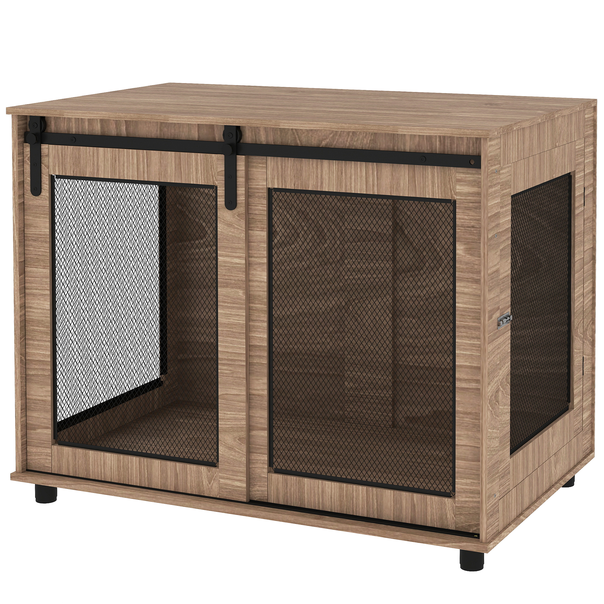 PawHut koerapuur, koerte transpordikast, lemmikloomade pelgupaik, lukustatavad uksed, 98 x 60 x 78 cm, helepruun