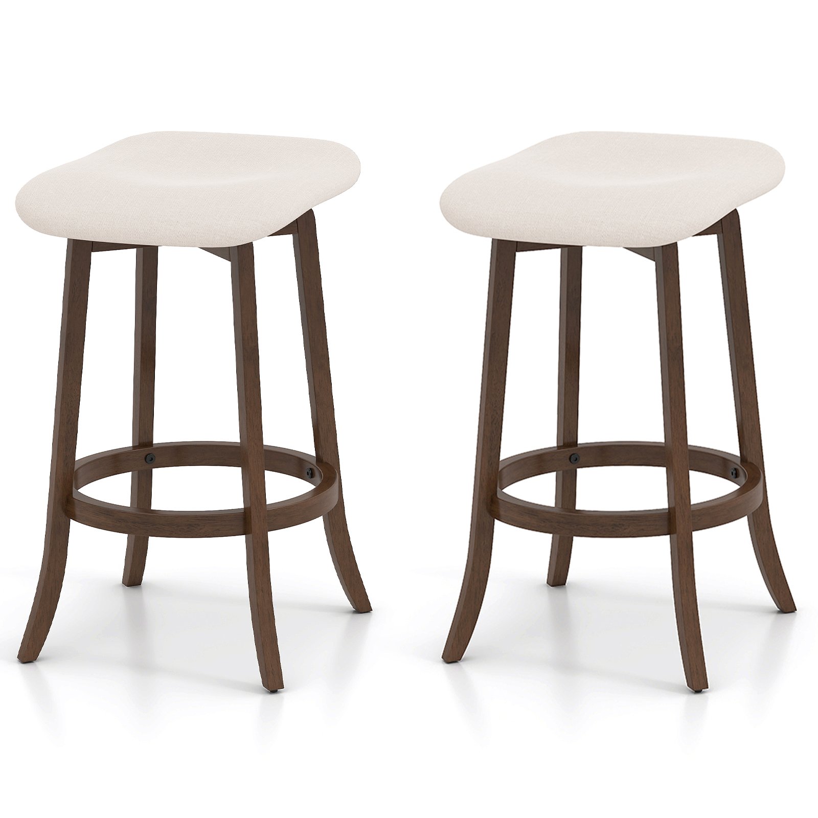 2-osaline komplekt baaripukke polsterdatud istmetega pöörlevad letipukid istmepukid pruunid