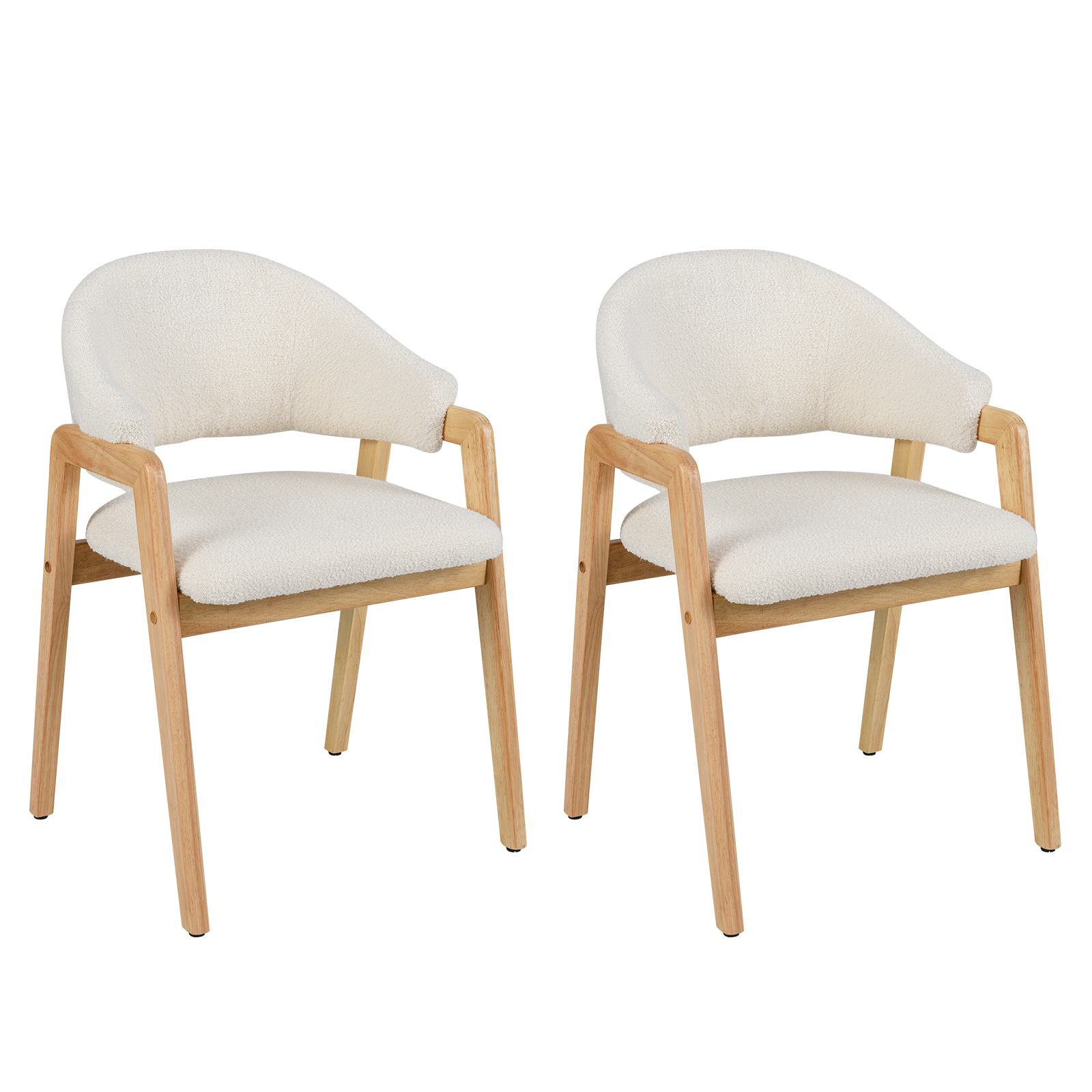 2-osaline komplekt kaasaegseid söögitoolid köögitoolid polsterdatud istme ja ergonoomilise seljatoega valge