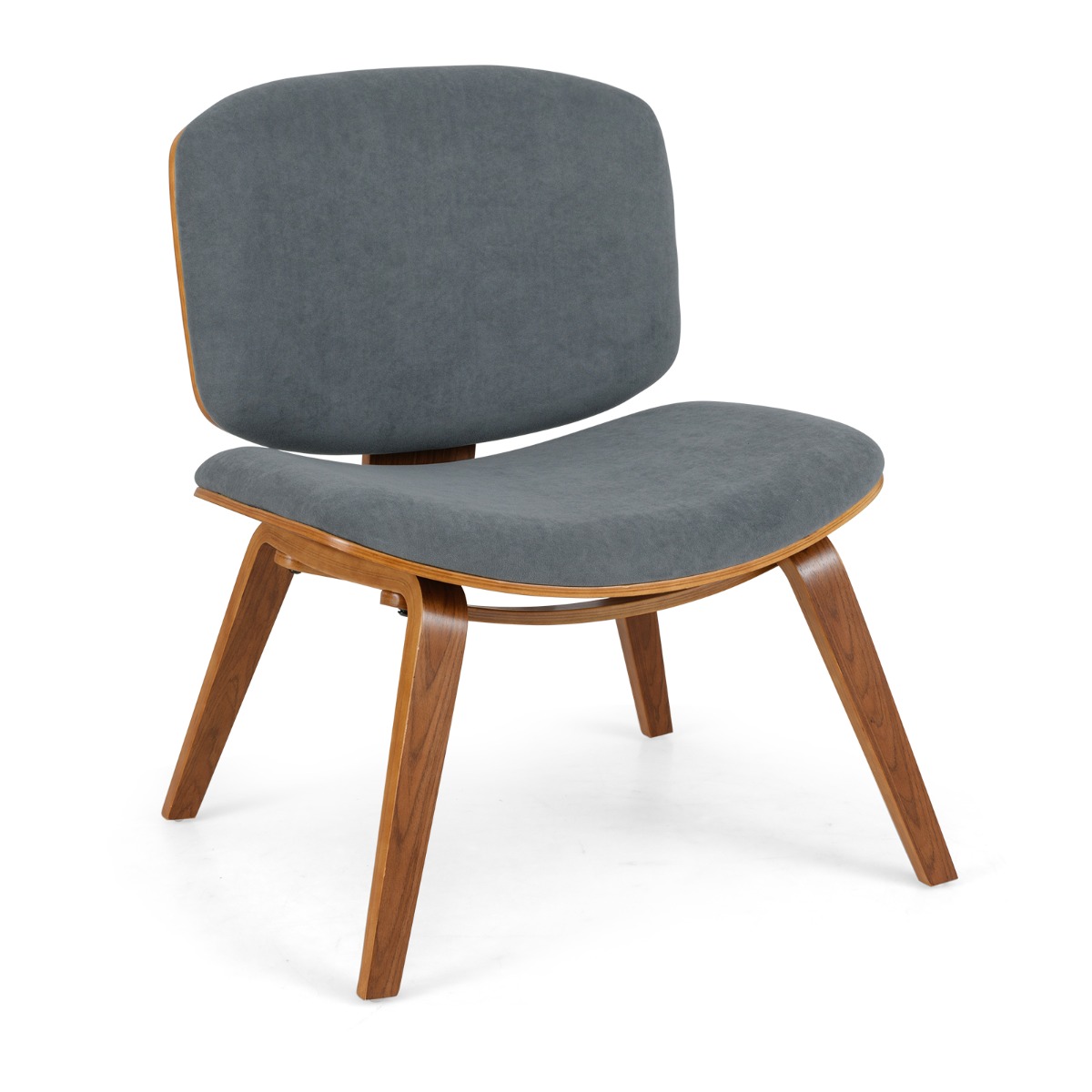 Moodne aktsenttool seljatoe ja polsterdatud istmega ruumisäästlik tugitool tumehall