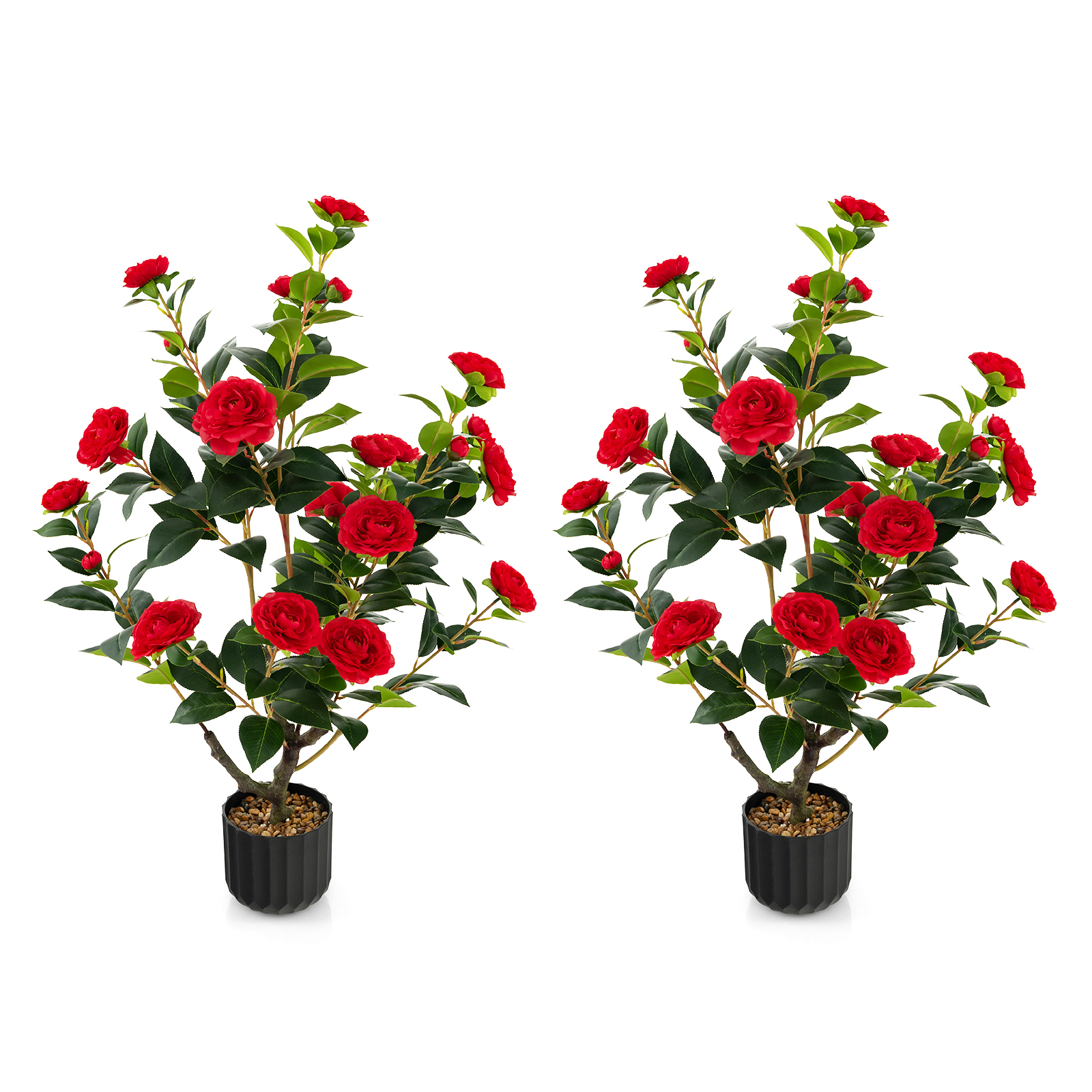 Kunstlik Camellia 96 cm punane 2 tk