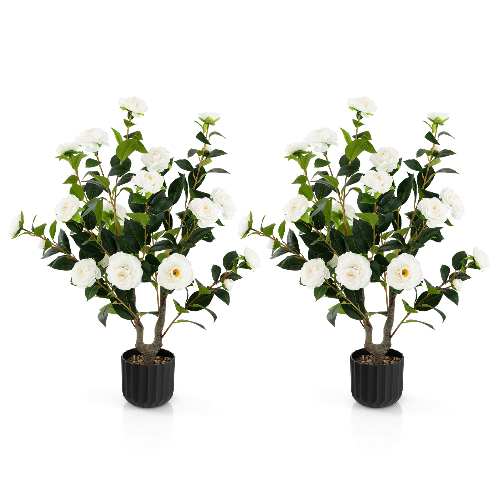 Kunstlik Camellia 96 cm valge 2 tk