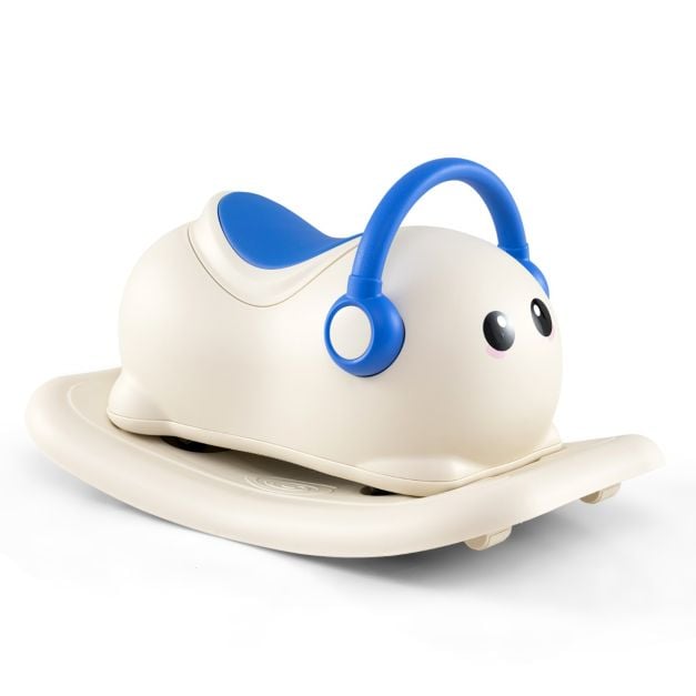 3-ühes kiikhobune väikelastele vanuses 1-3 aastat lükatav mänguauto peidetud panipaigaga valge