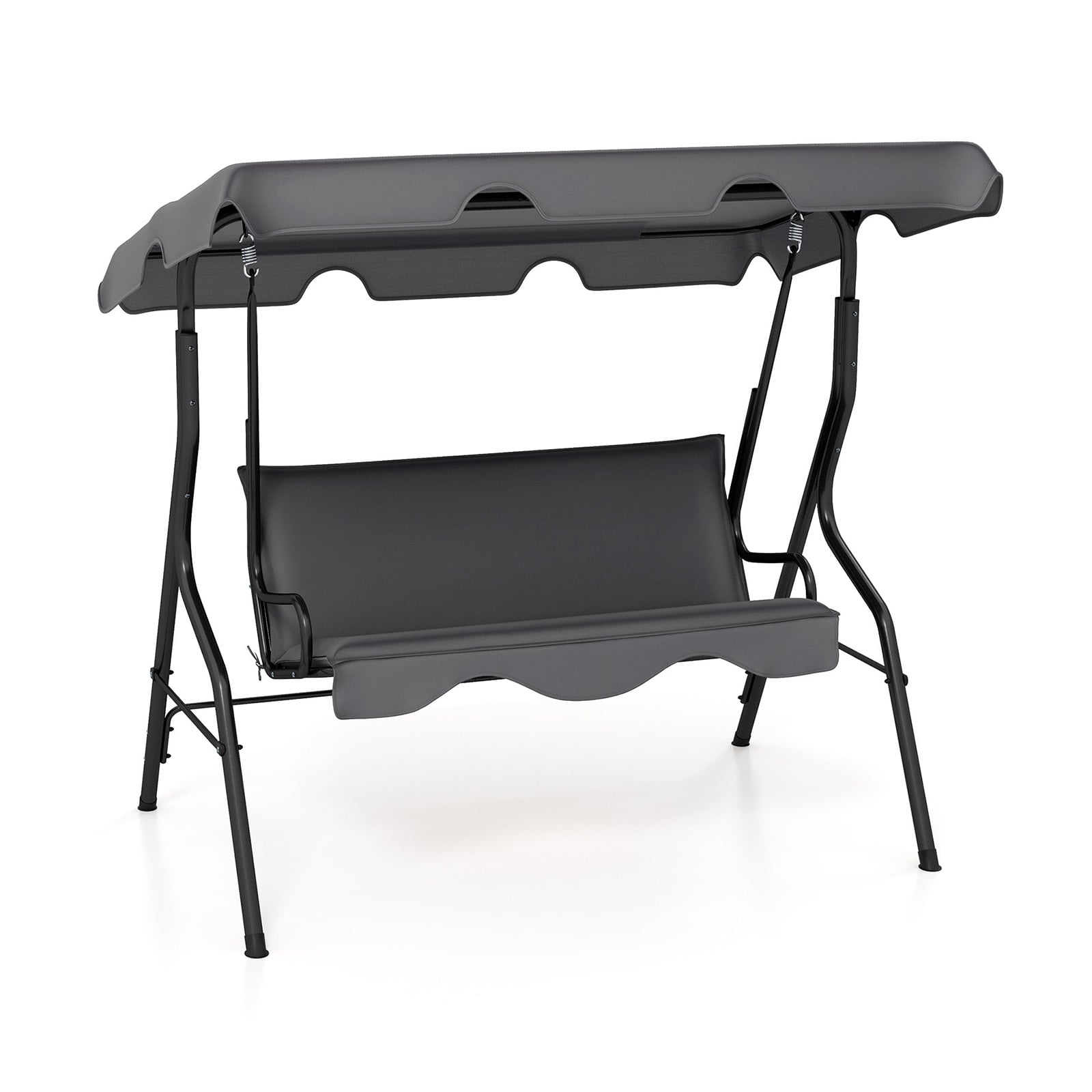 3-kohaline terrassikiik polsterdatud teraskarkassiga, hall