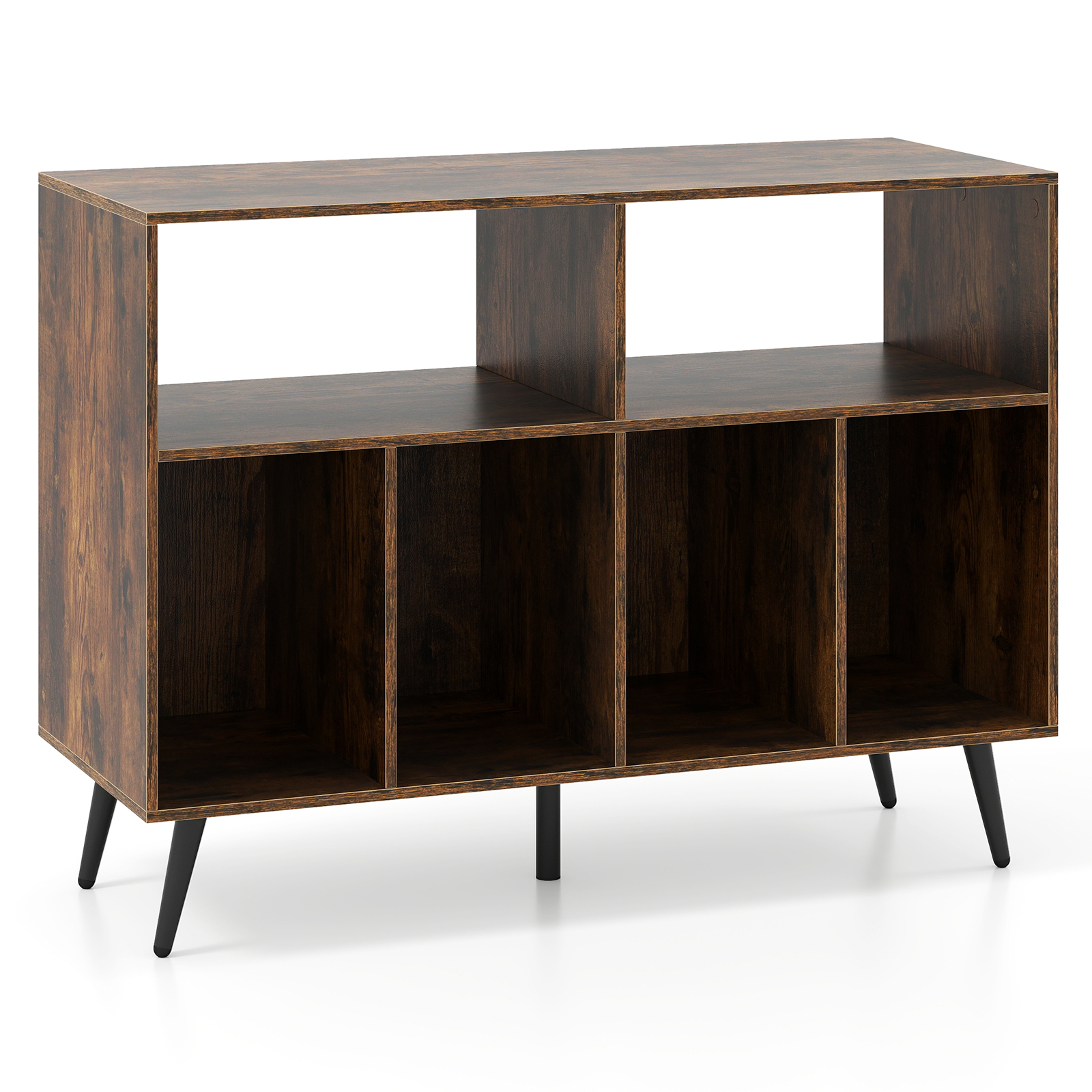 3-astmeline vinüülplaadimängija alus vinüüli hoiuriiulitega plaadimängijakapp pruun