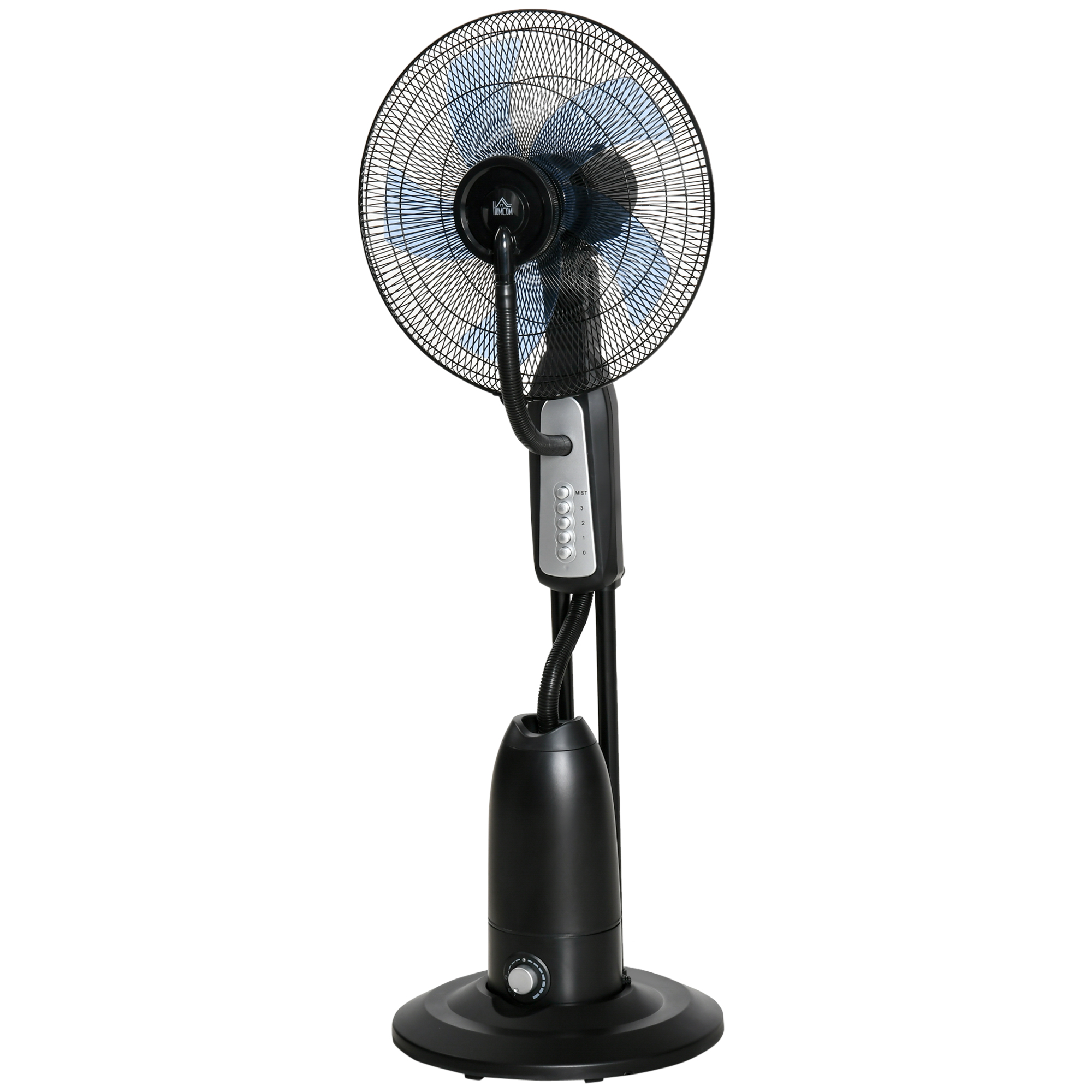 Udumisfunktsiooniga ventilaator, 3-liitrine paak, 75 kraadi pööratav, 3 kiirust, mobiilne, 125 cm, must