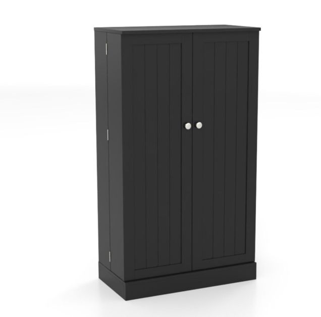 104 cm kõrgune sahvrikapp köögikapp uste ja reguleeritavate riiulitega eraldiseisev puhvetkapp must