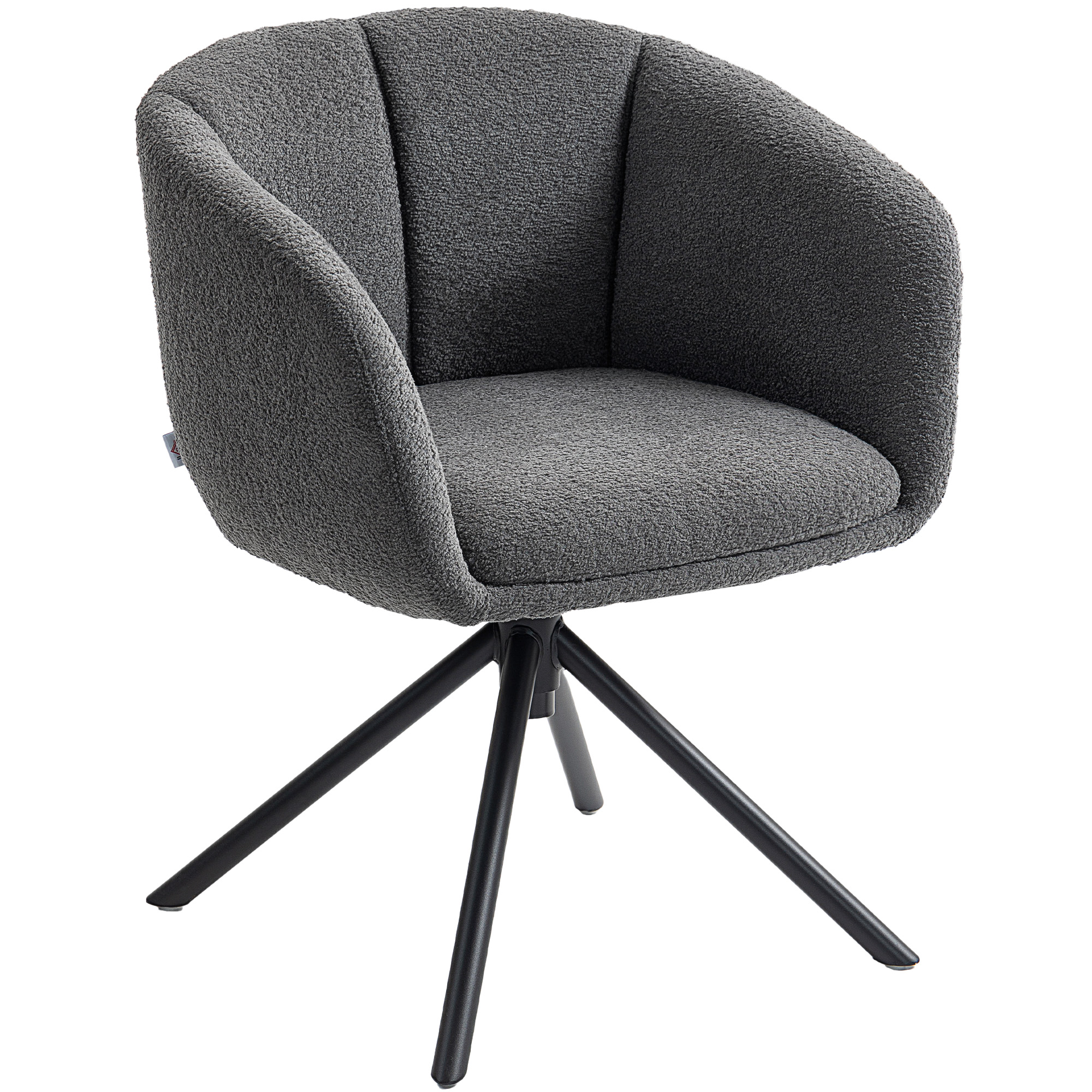 Tugitool, polsterdatud tool mugava istmeosaga, pöörlev, hubane kate, kuni 120 kg, tumehall