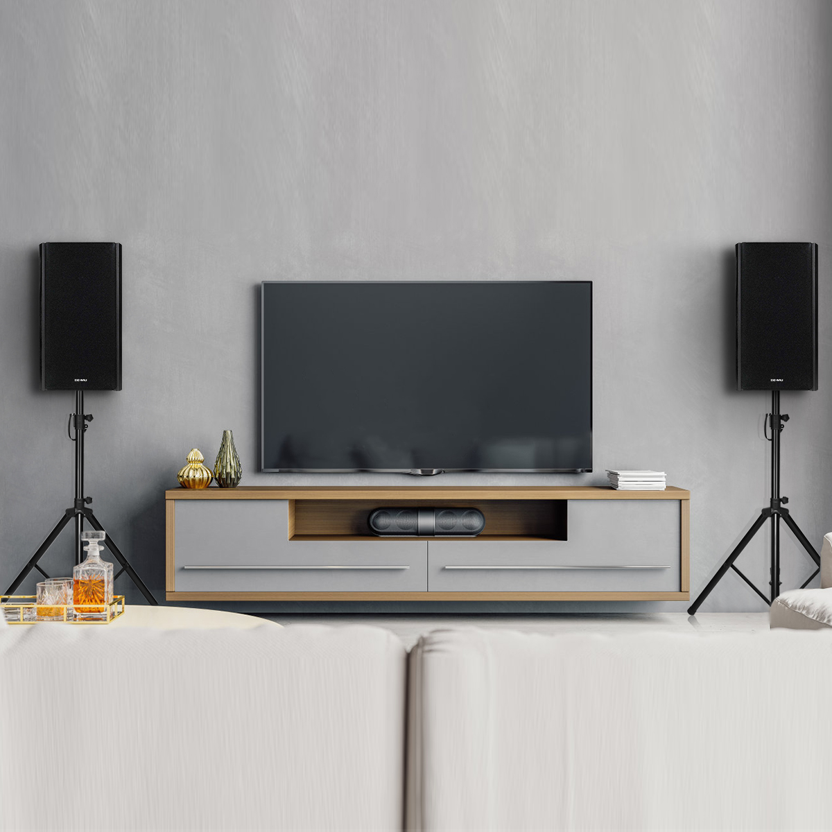 Kõlari alus 97 - 183 cm reguleeritava kõrgusega must