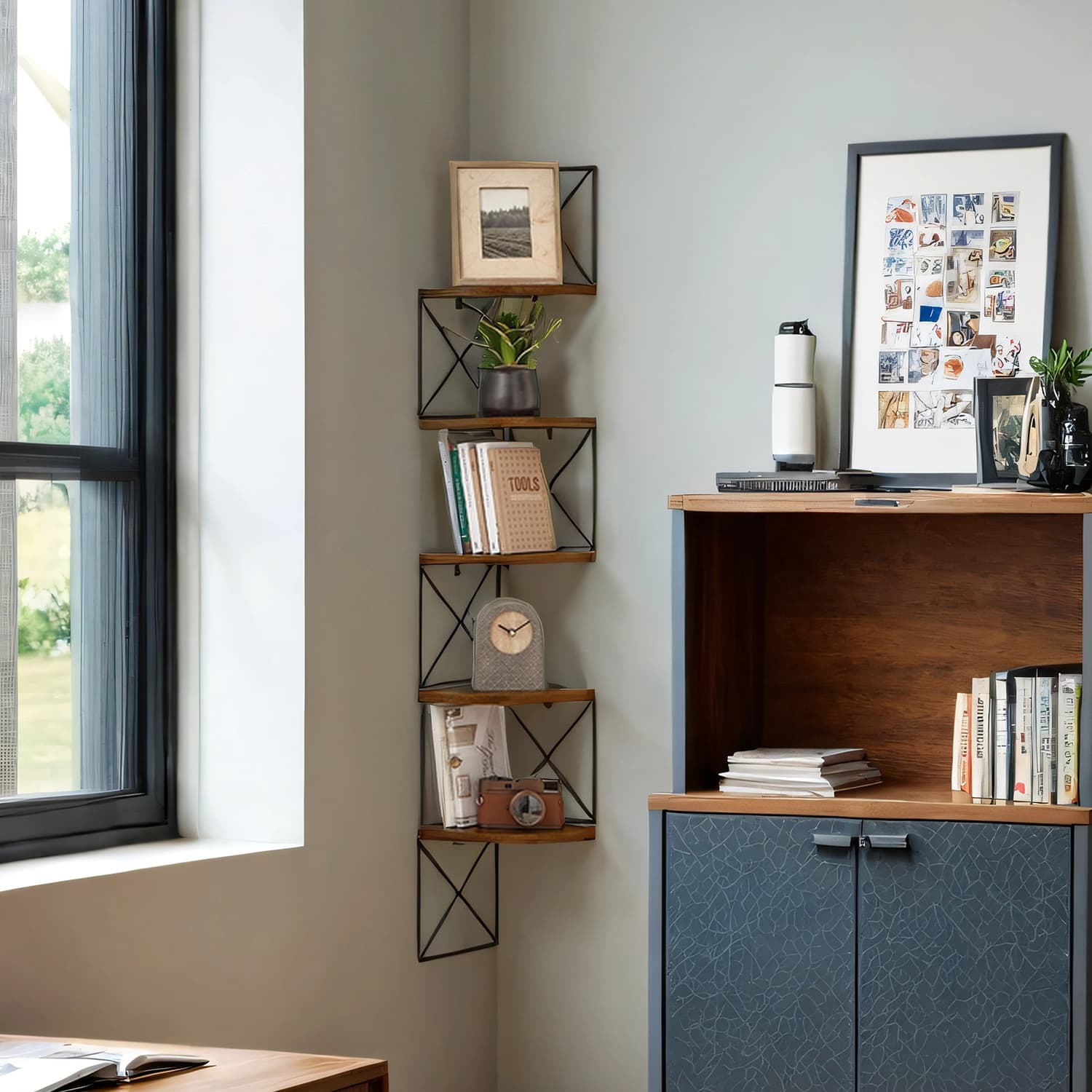 Nurgariiul, raamaturiiul siksak-disain, 5 tasandit