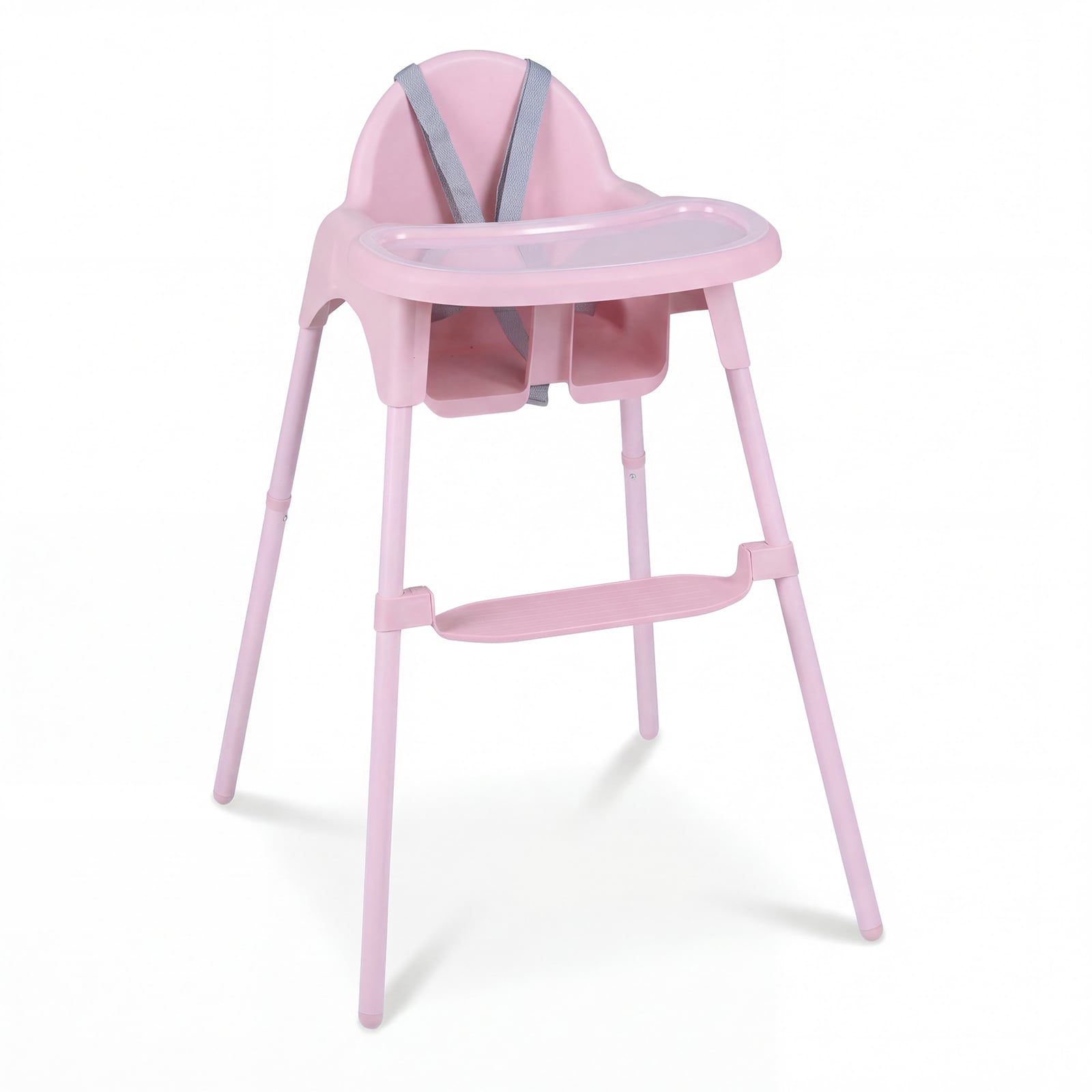 4-ühes teisendatav söögitool beebidele, beebi söögitool 2 kõrguse seadistusega, lastetool, roosa