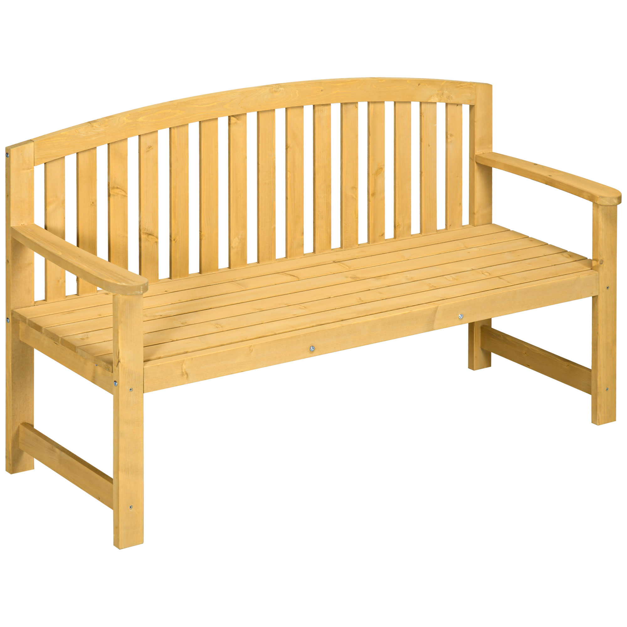 2-kohaline puidust aiapink, ilmastikukindel, seljatoega aiamööbel, kandevõime 240 kg, 140 x 50 x 85 cm, oranž