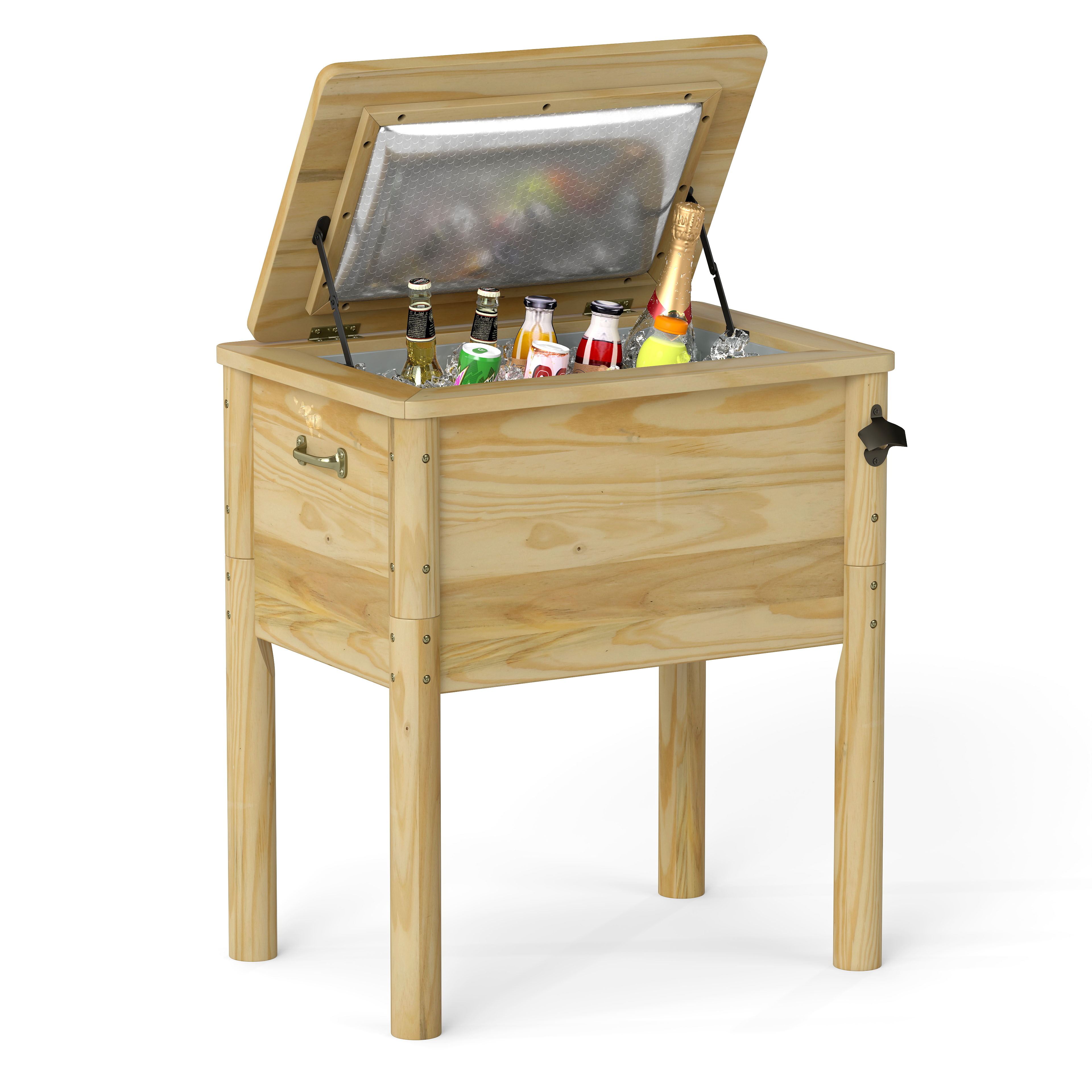 51 l puidust joogijahuti 3 käepideme ja pudeliavajaga terrassijahuti rustikaalne jääkast