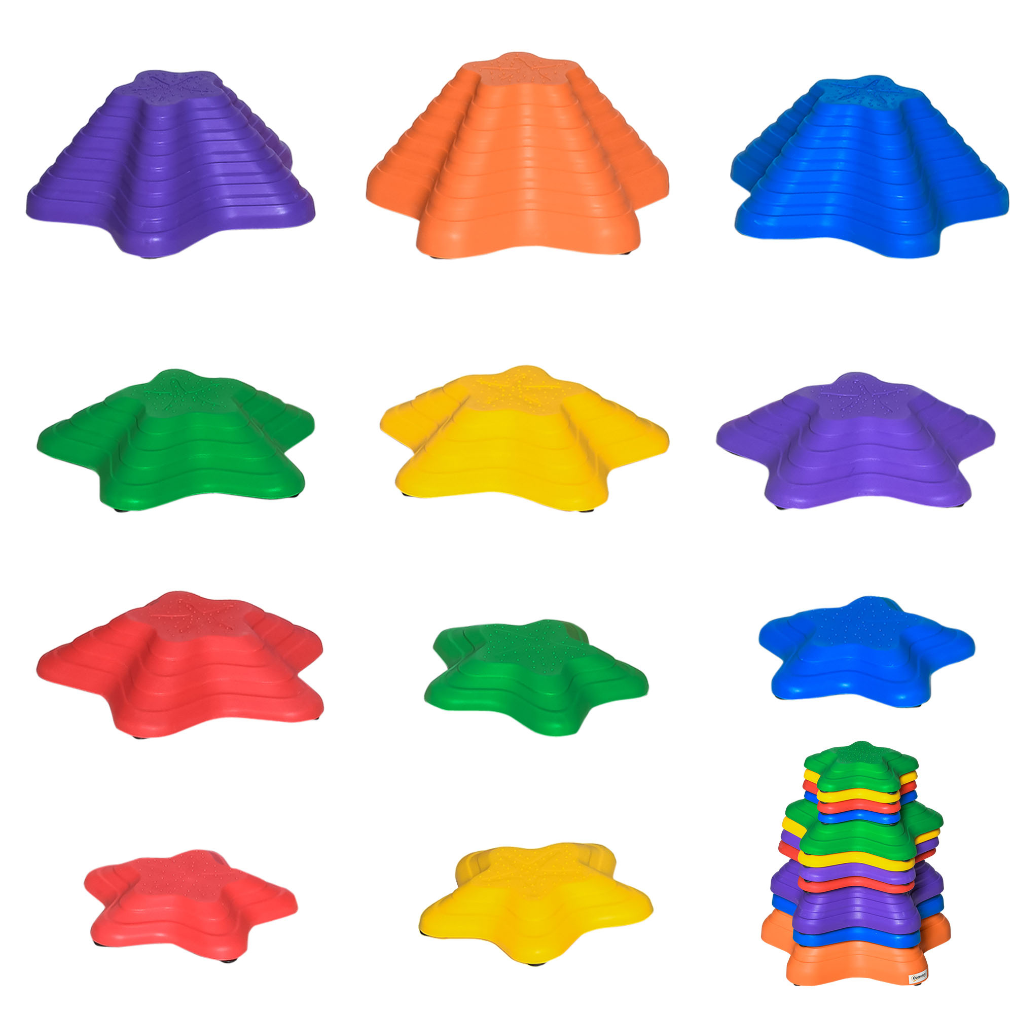 Tasakaalukivid, astmekivid, 11 osa, virnastatavad, libisemiskindlad, vastupidavad, sise- ja välistingimustes kasutamiseks, kandevõime kuni 80 kg