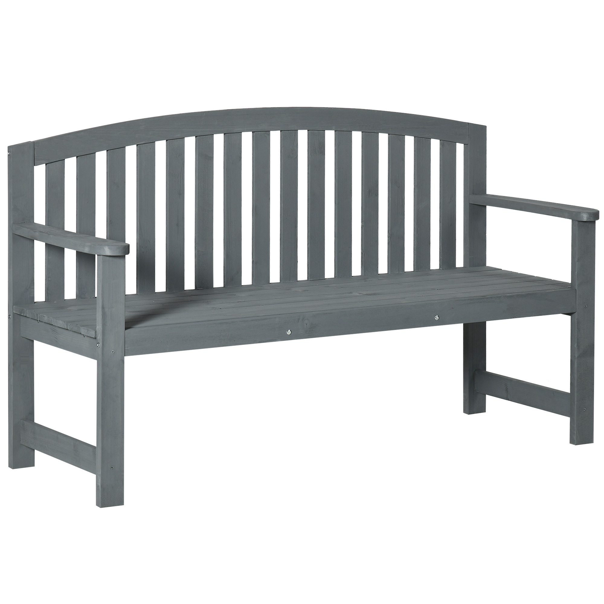 Kahekohaline puidust aiapink, ilmastikukindel, seljatoega aiamööbel, kandevõime 240 kg, 143 x 51 x 85 cm, hall