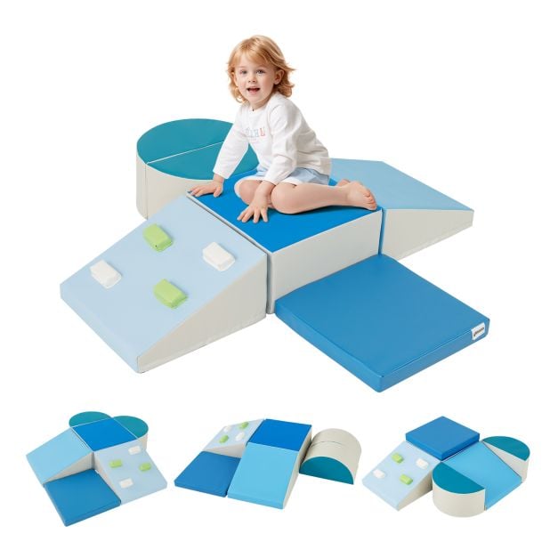 6-osaline Laste Vahtplokkide Komplekt Ronimiseks Sinine