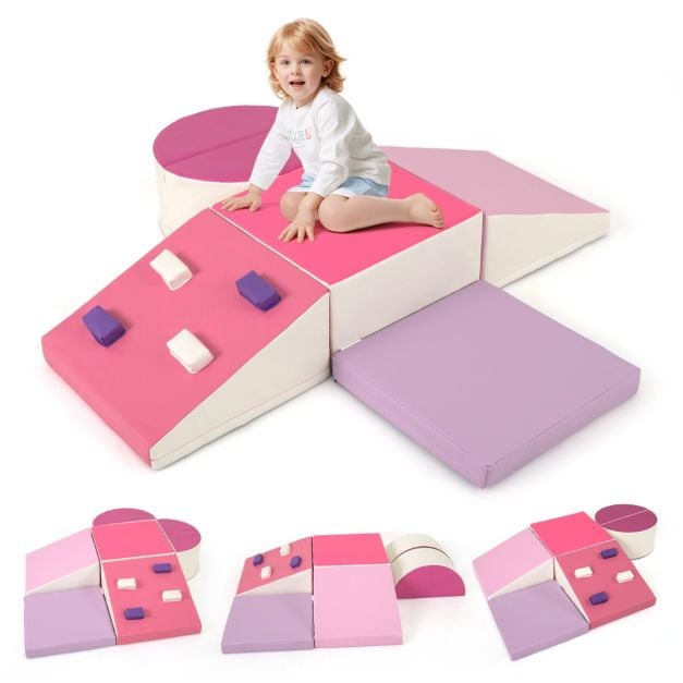 6-osaline vahtkummist ronimiskomplekt roosa