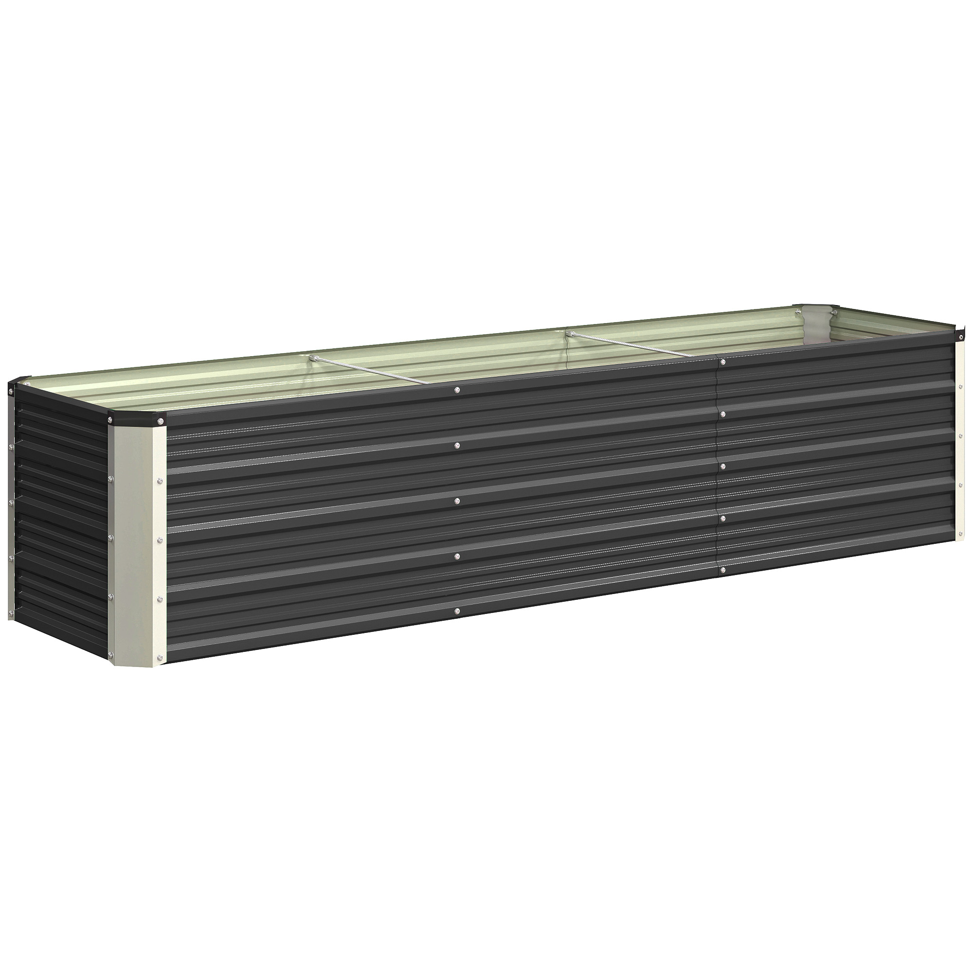 Terasest kõrgpeenar, istutuskast, lillekast, lillepott kinnastega, hall, 183 x 47 x 40 cm