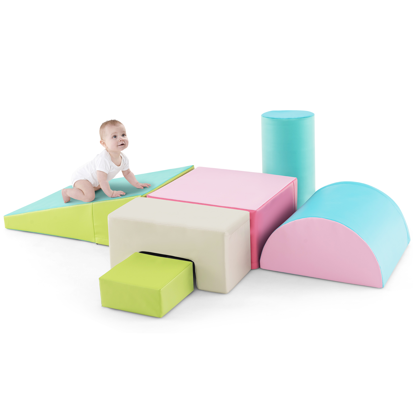 6 vahtplastist ehitusplokki, hiiglaslikud ehitusklotsid möllamiseks ja ronimiseks, pehmed vahtplastist ehitusklotsid, roheline