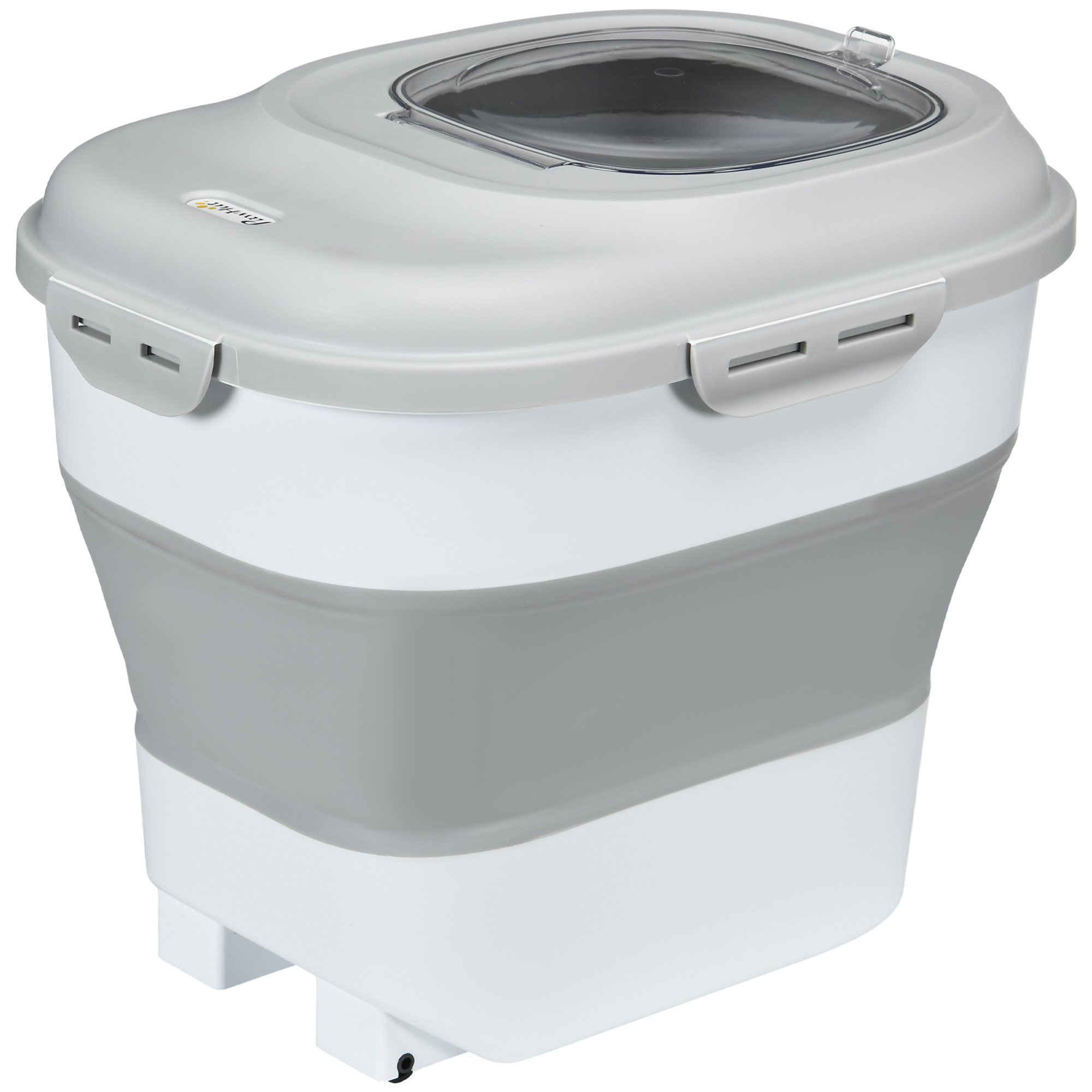 Kokkupandav kuivtoidukonteiner, kuni 25 kg, lisatarvikutega, 44x32x37cm, hall