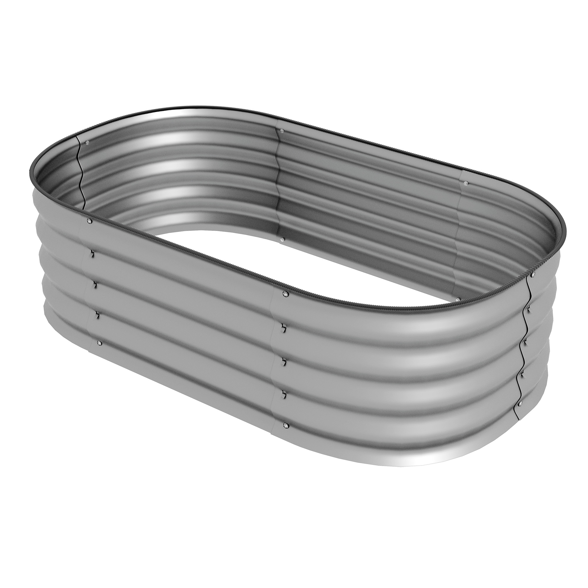 Metallist kõrgpeenar 105x62x30cm istutuskast köögiviljapeenar DIY lillekast avatud põhi ürdipeenar aia rõdu jaoks hõbedane.