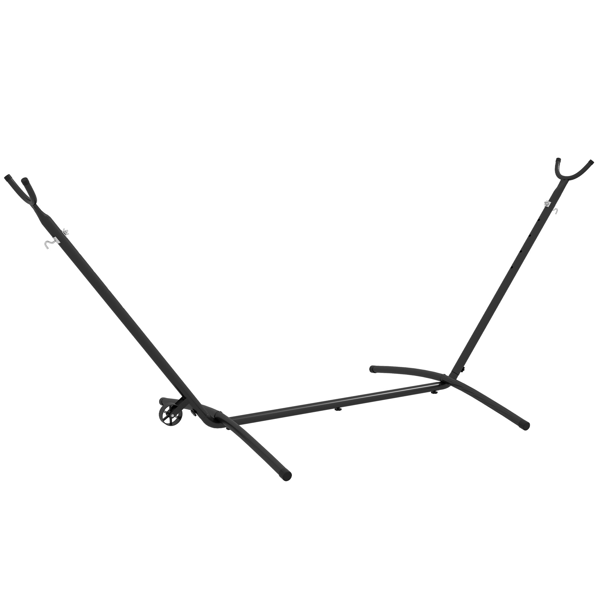Võrkkiige alus, ilmastikukindel, reguleeritava suurusega, 290 cm x 120 cm x 115 cm, must