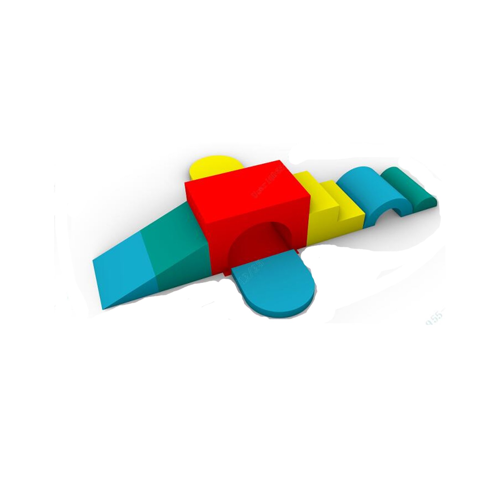 7-osaline ronimisklotside komplekt vahtmaterjalist pehme mängugümnaasium pu-nahast ronimisstruktuur mitmevärviline