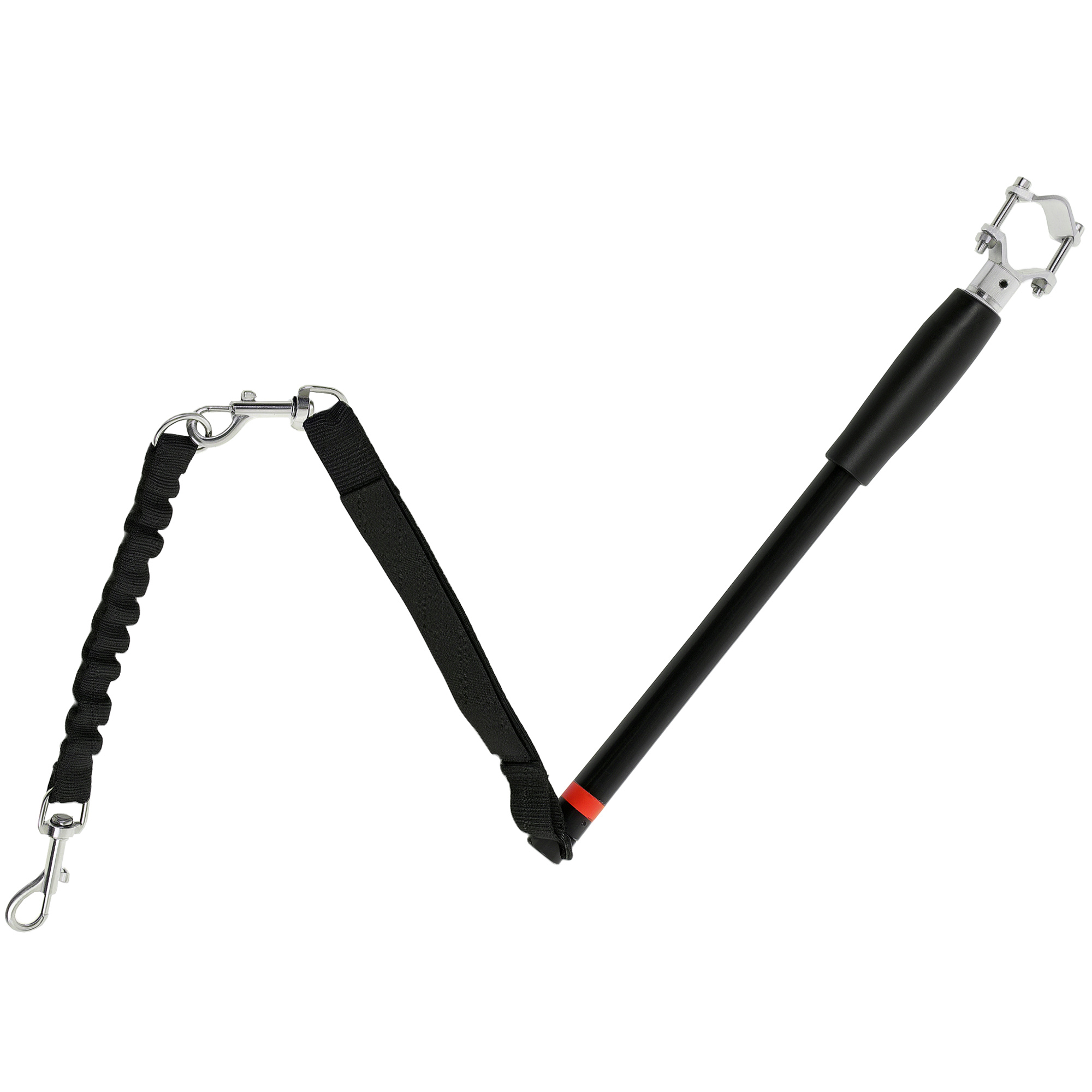 Koerarihm jalgrattale, elastne nöör, terastoru, 124 cm, must