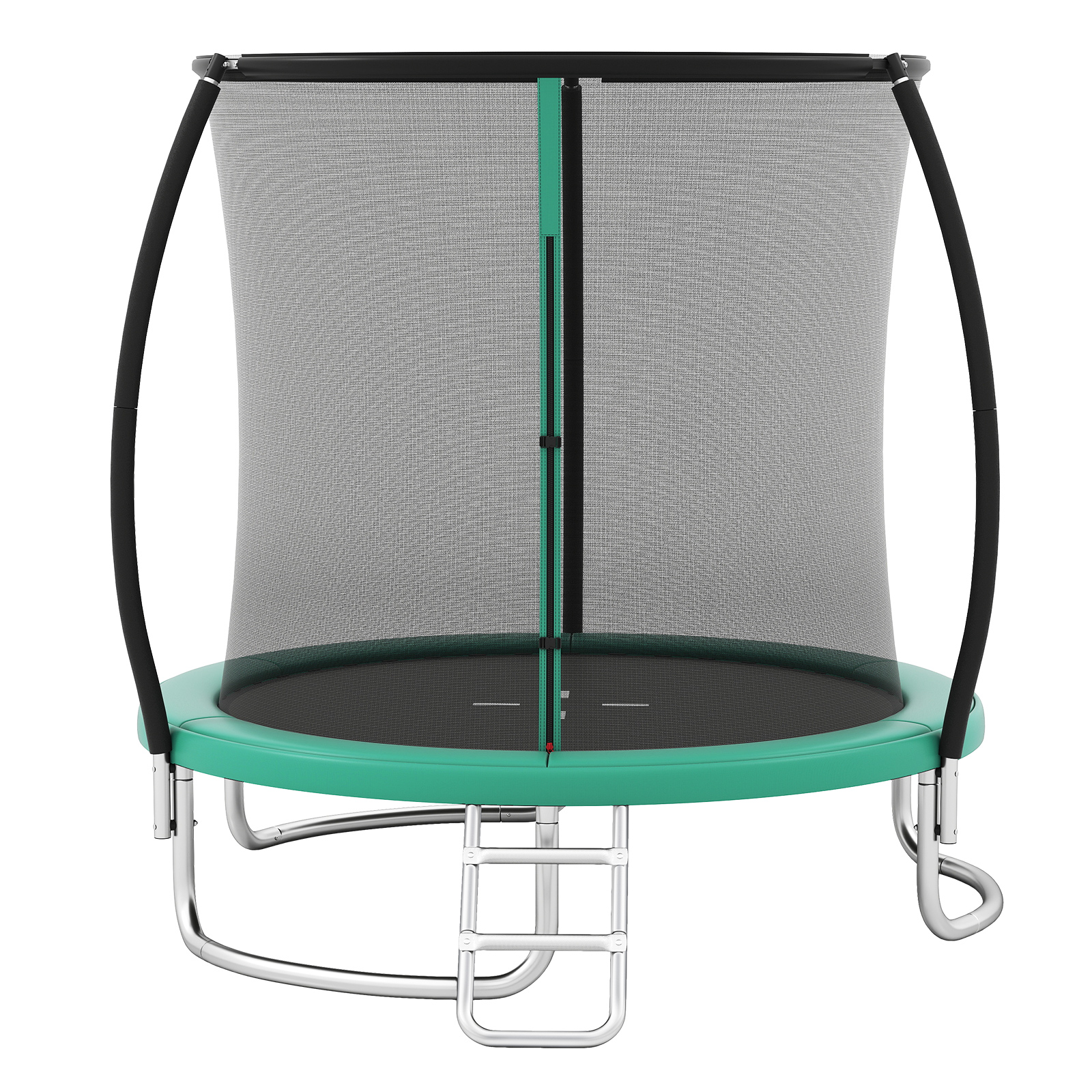 244 cm batuut redeli ja turvavõrguga ümmargune aedbatuut laste batuut roheline