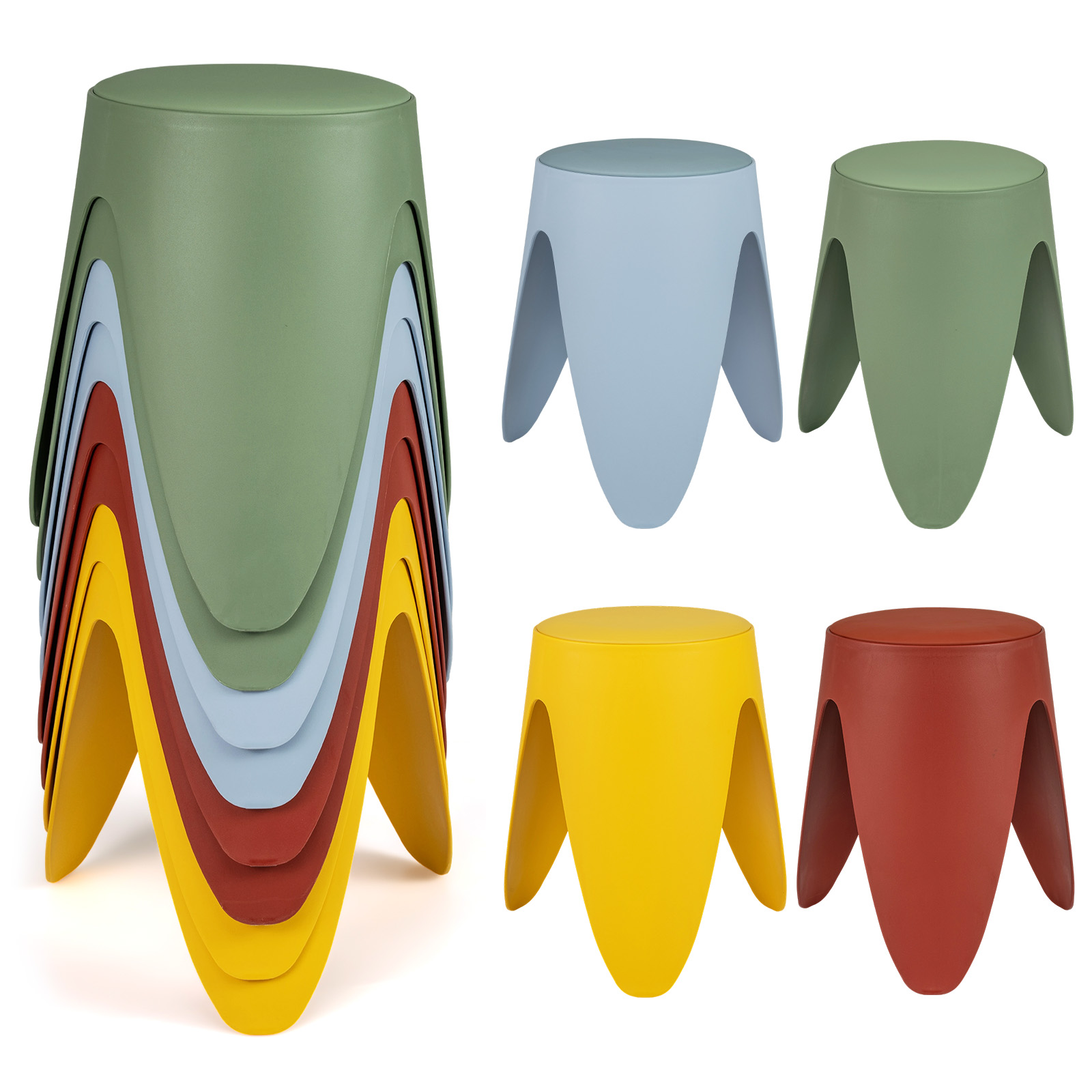 8-osaline virnastatav plastpink 46 cm