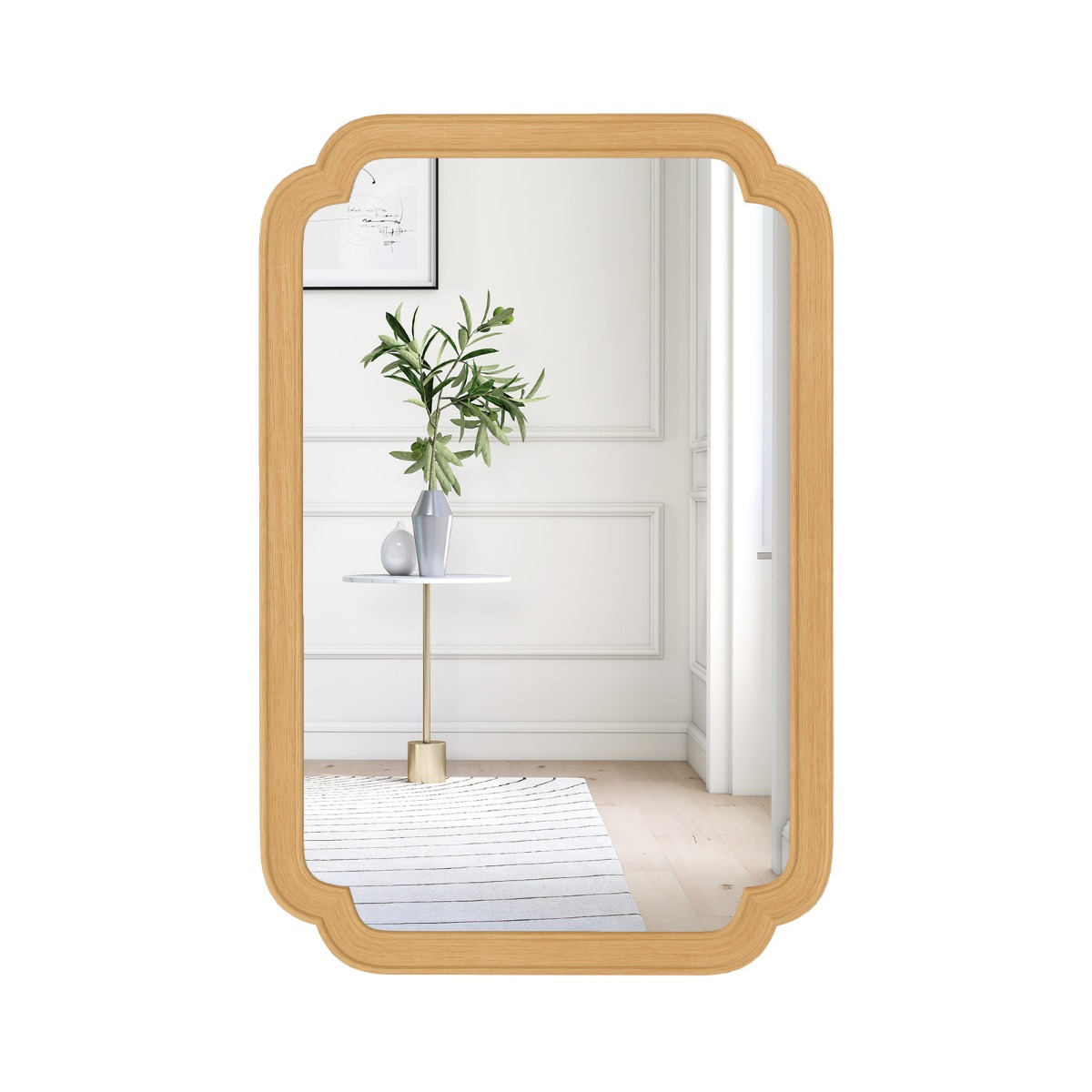 Ristkülikukujuline peegel puidust raamiga 90 x 60 cm seinapeegel talumajas rippuv peegel dekoratiivne suur peegel elutuppa