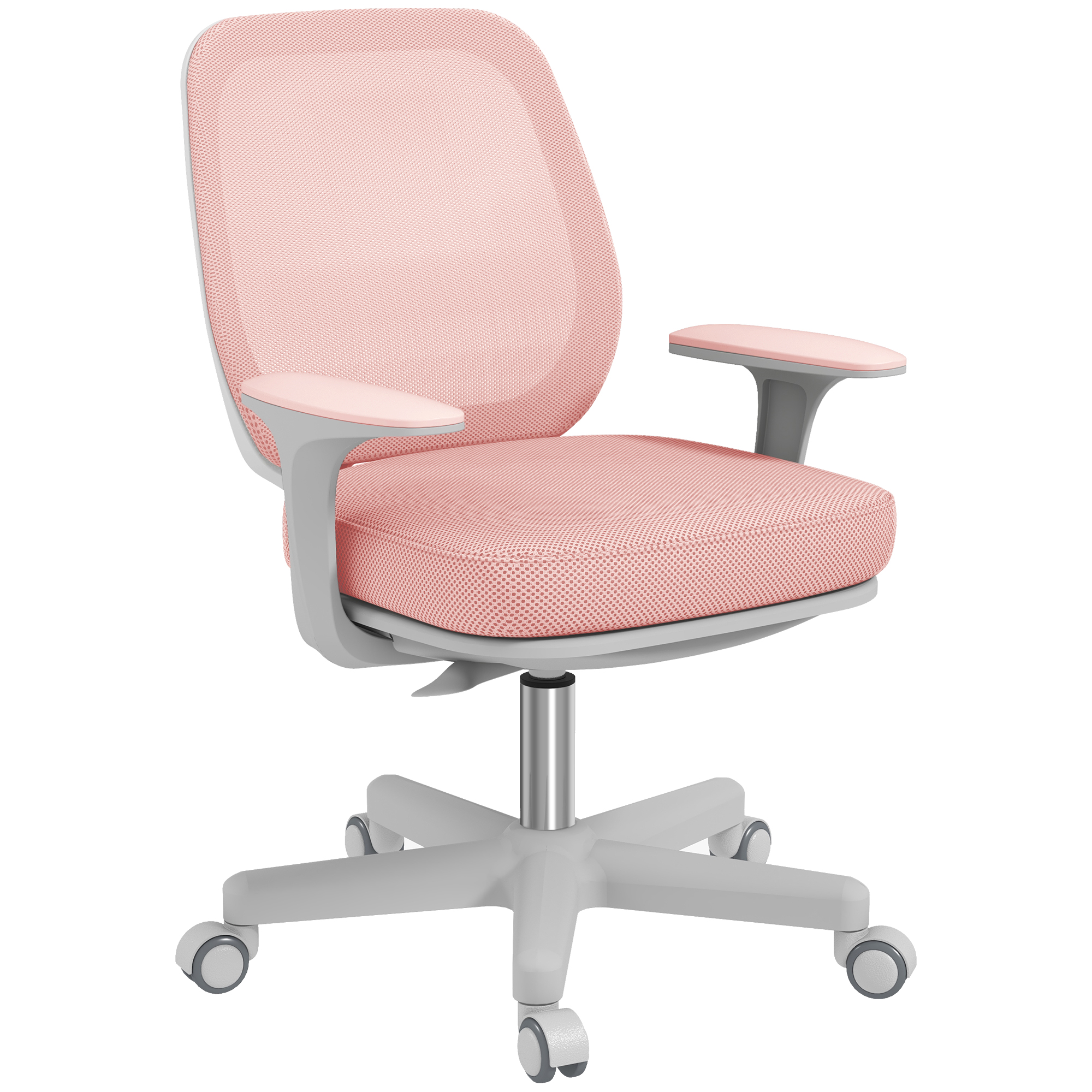 Kontoritool, ergonoomiline lauatool pöörleva funktsiooniga, kõrguse reguleerimisega 55 x 48 x 82,5–94,5 cm Roosa