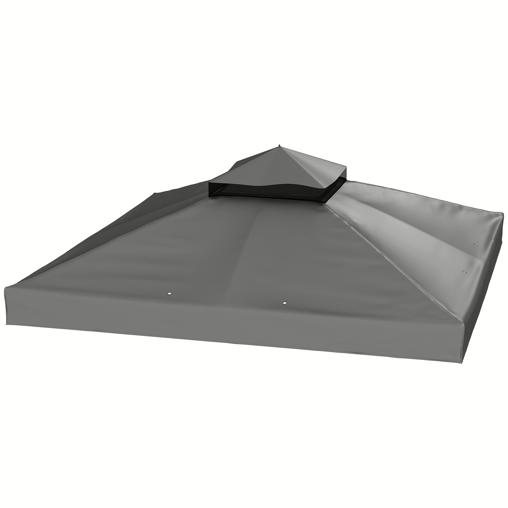 3 x 3 m vahetuskatus vaatetornile, vaatetorni asenduskate drenaažiaukudega, UPF30+, päikesekaitse, tumehall