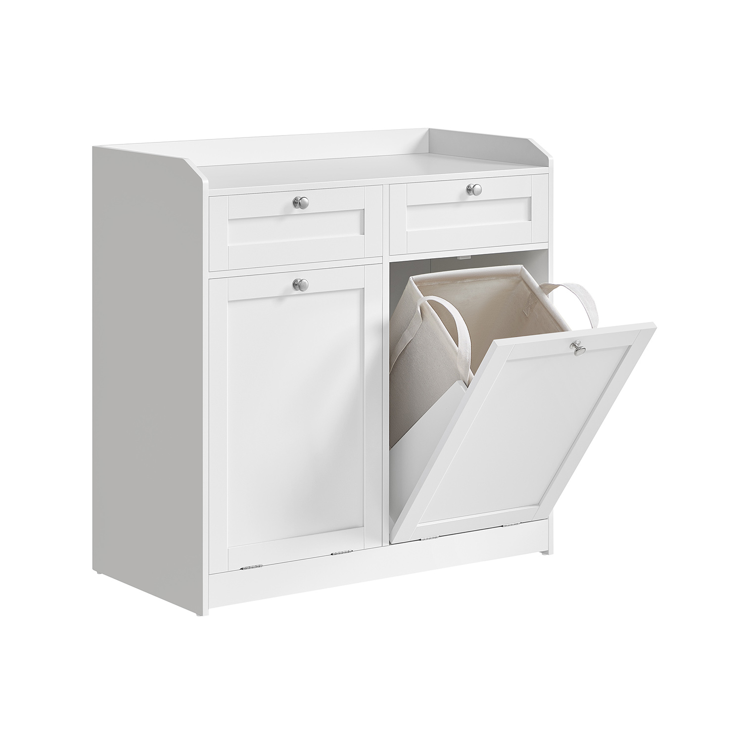 Vannitoakapp pesukorvide ja sahtlitega pilvevalge