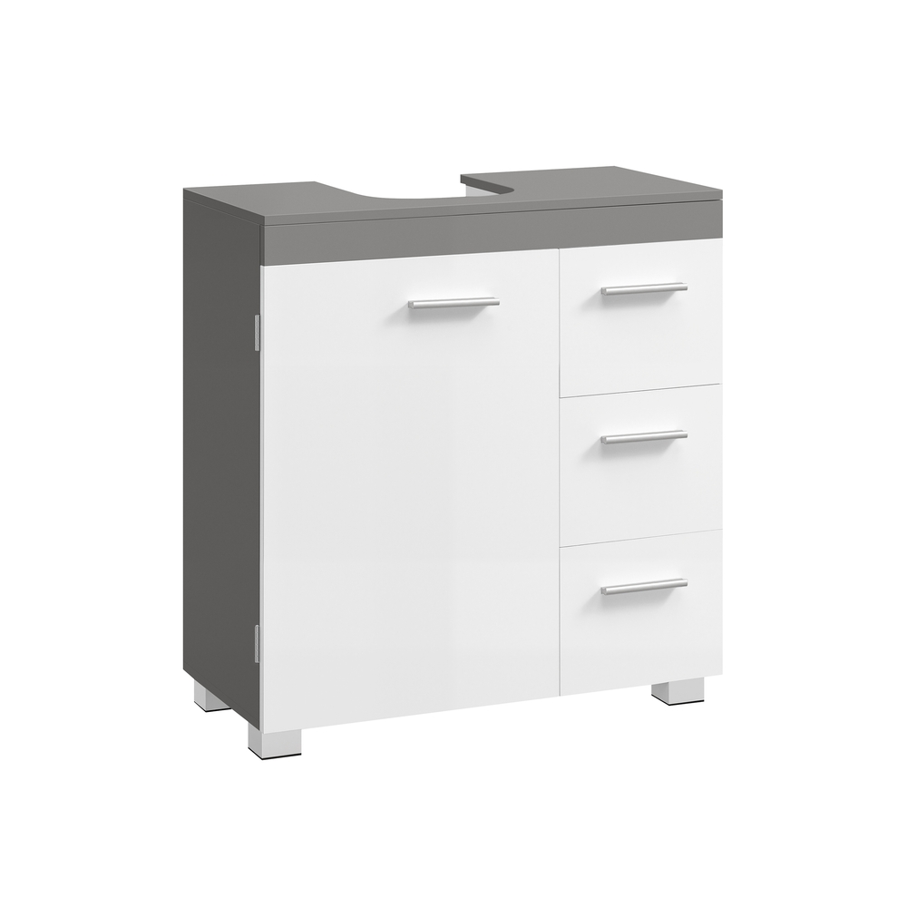 Vannitoa kapp 30 x 60 x 64 cm kahe sektsiooniga, pilvevalge-tsemendihall