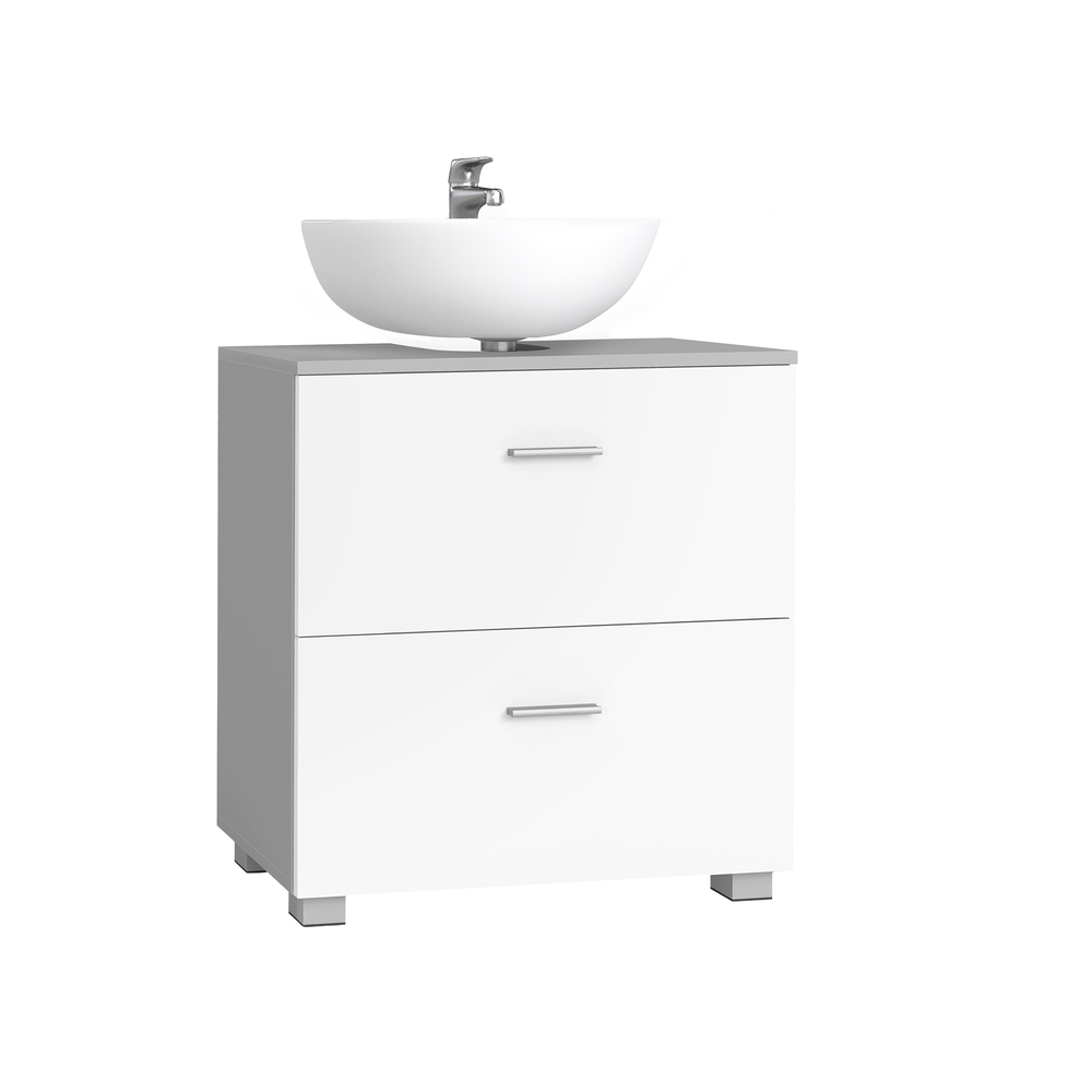 Kollektsioon - Valamukapp 30 x 60 x 63,8 cm kahe suure sahtliga, tuvihall-pilvevalge